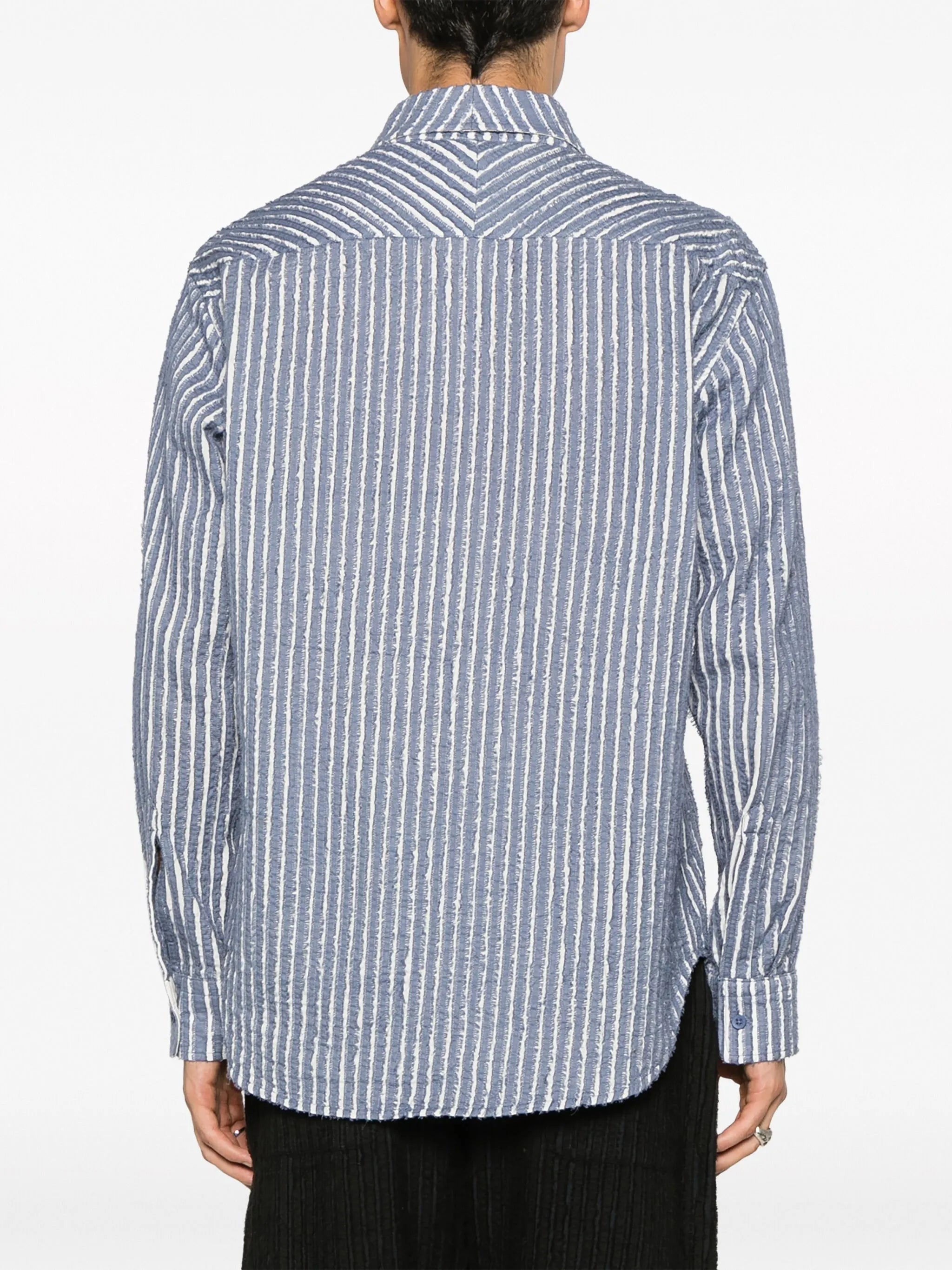 ripped striped cotton shirt