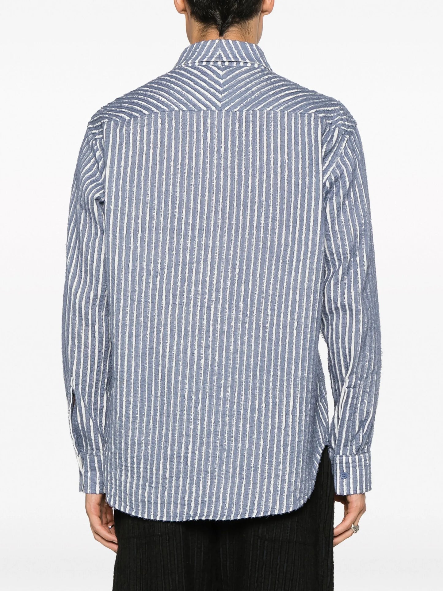 ripped striped cotton shirt