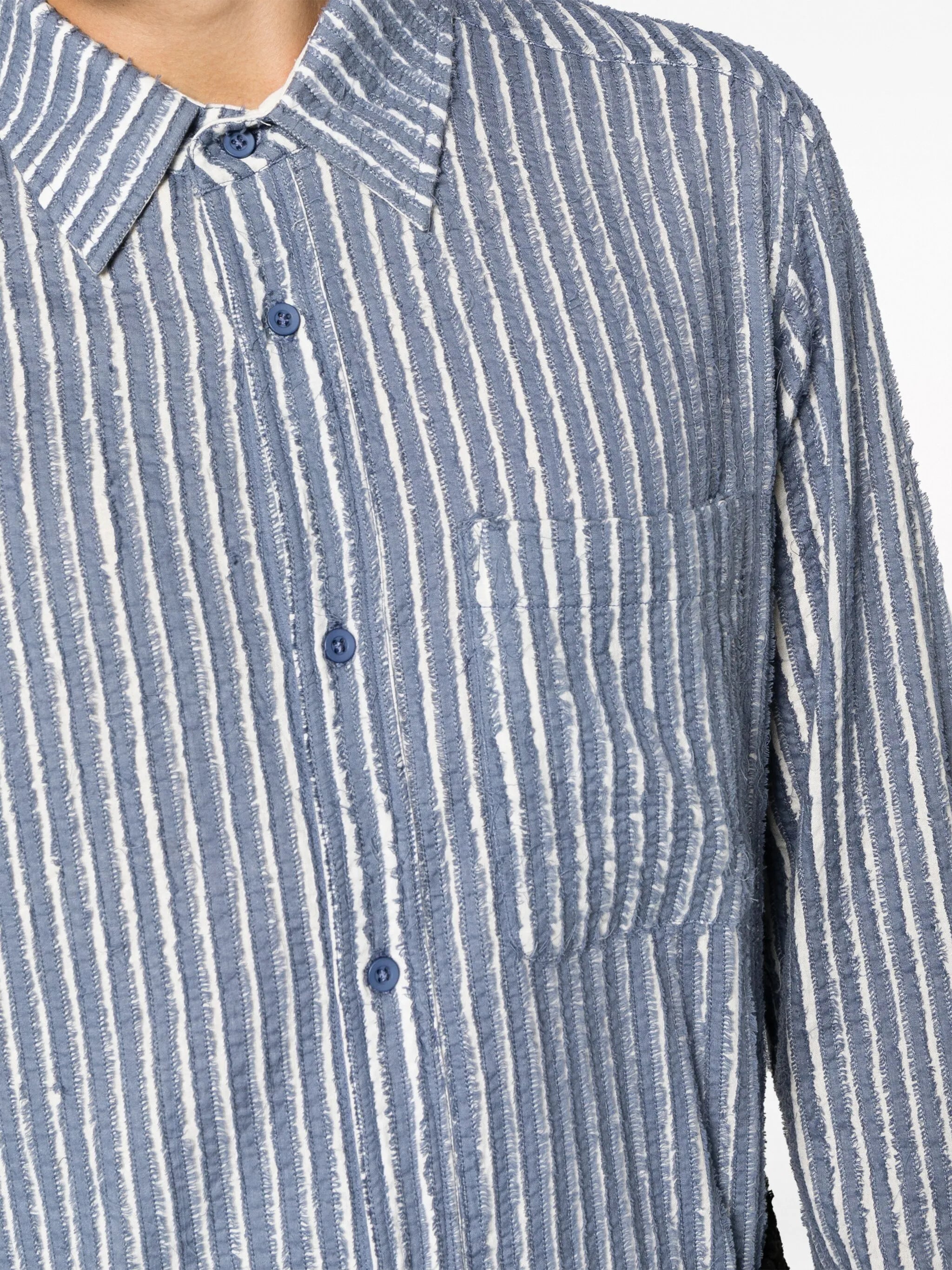 ripped striped cotton shirt