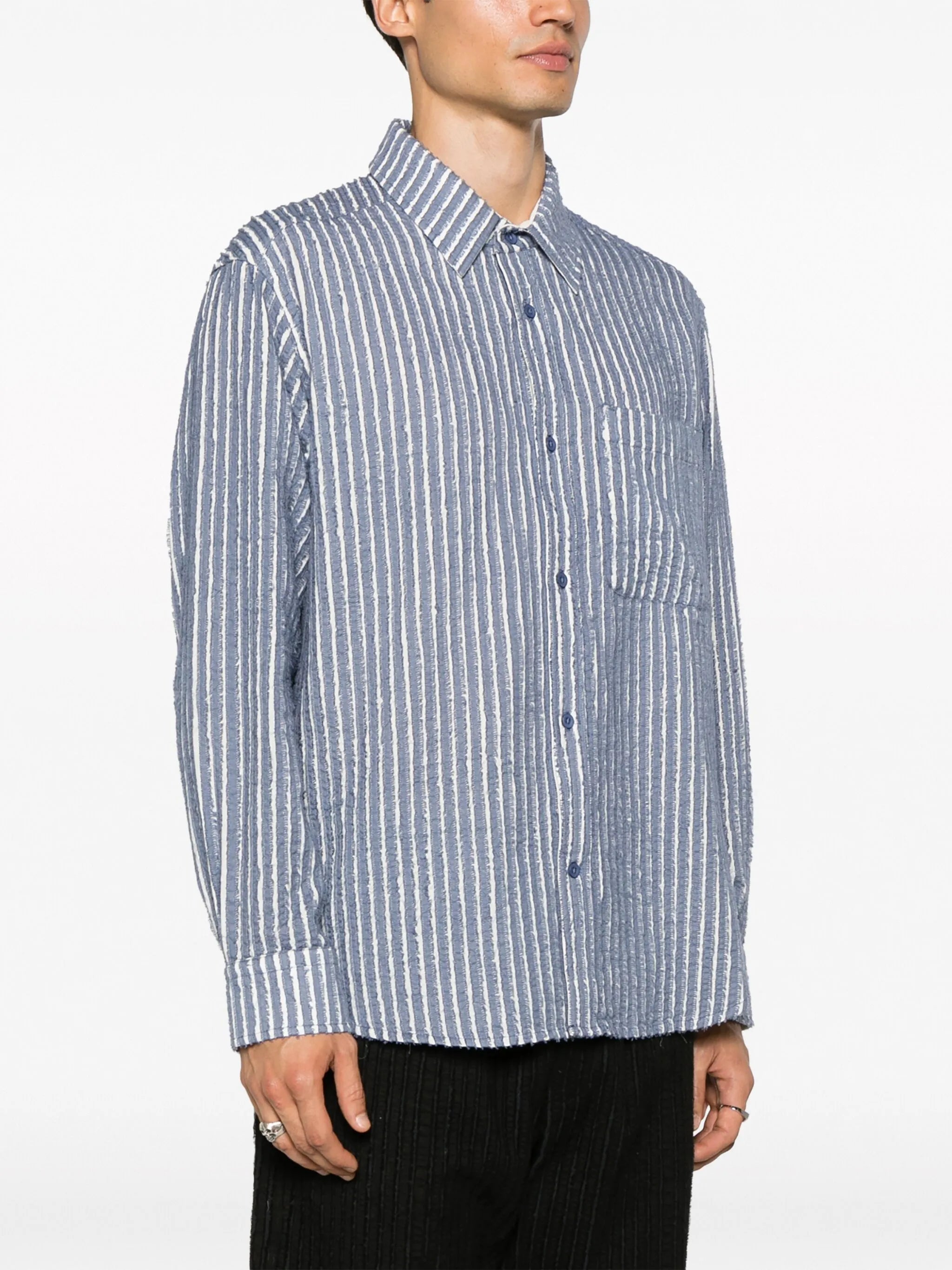 ripped striped cotton shirt