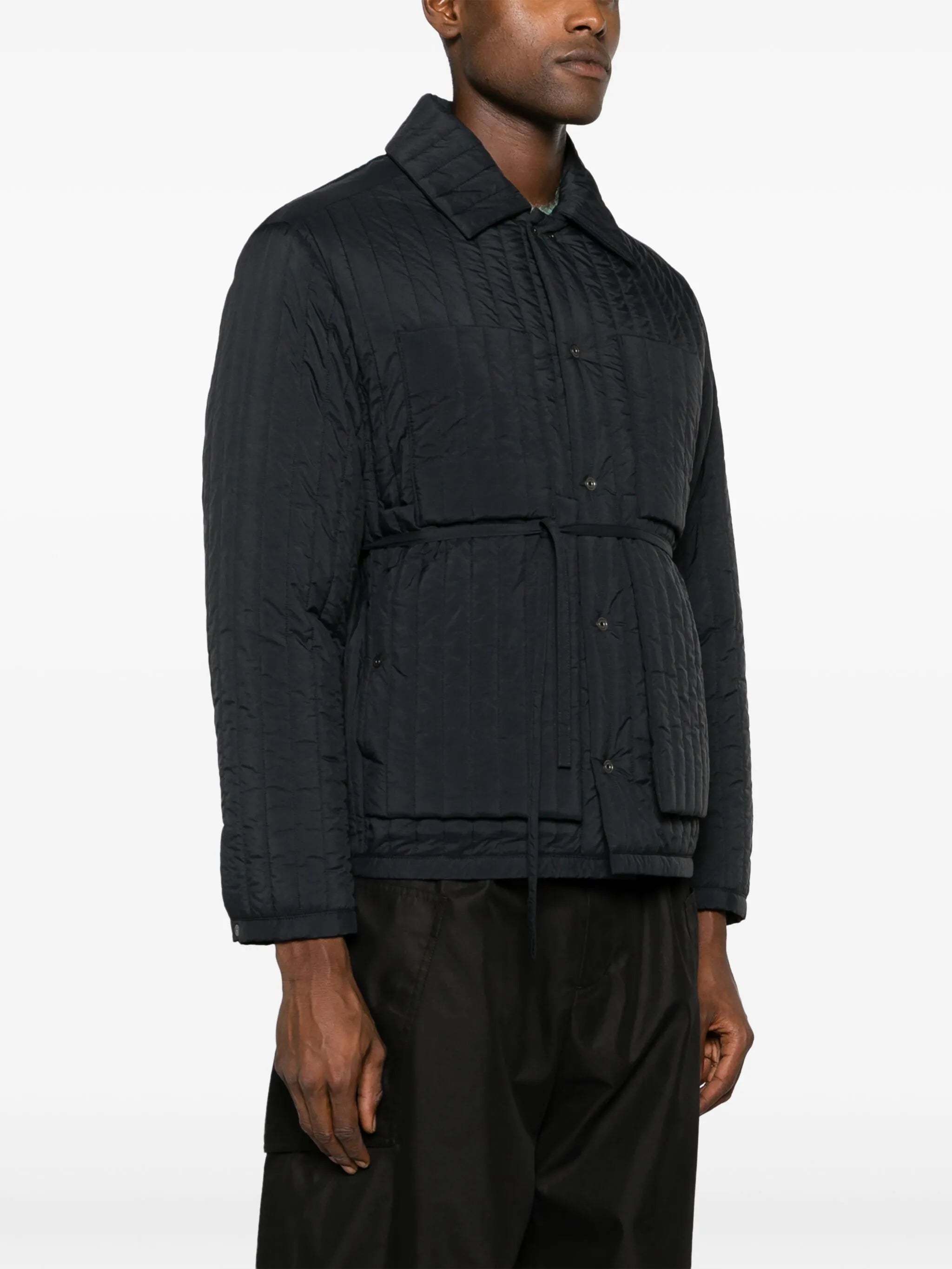 button-up quilted jacket