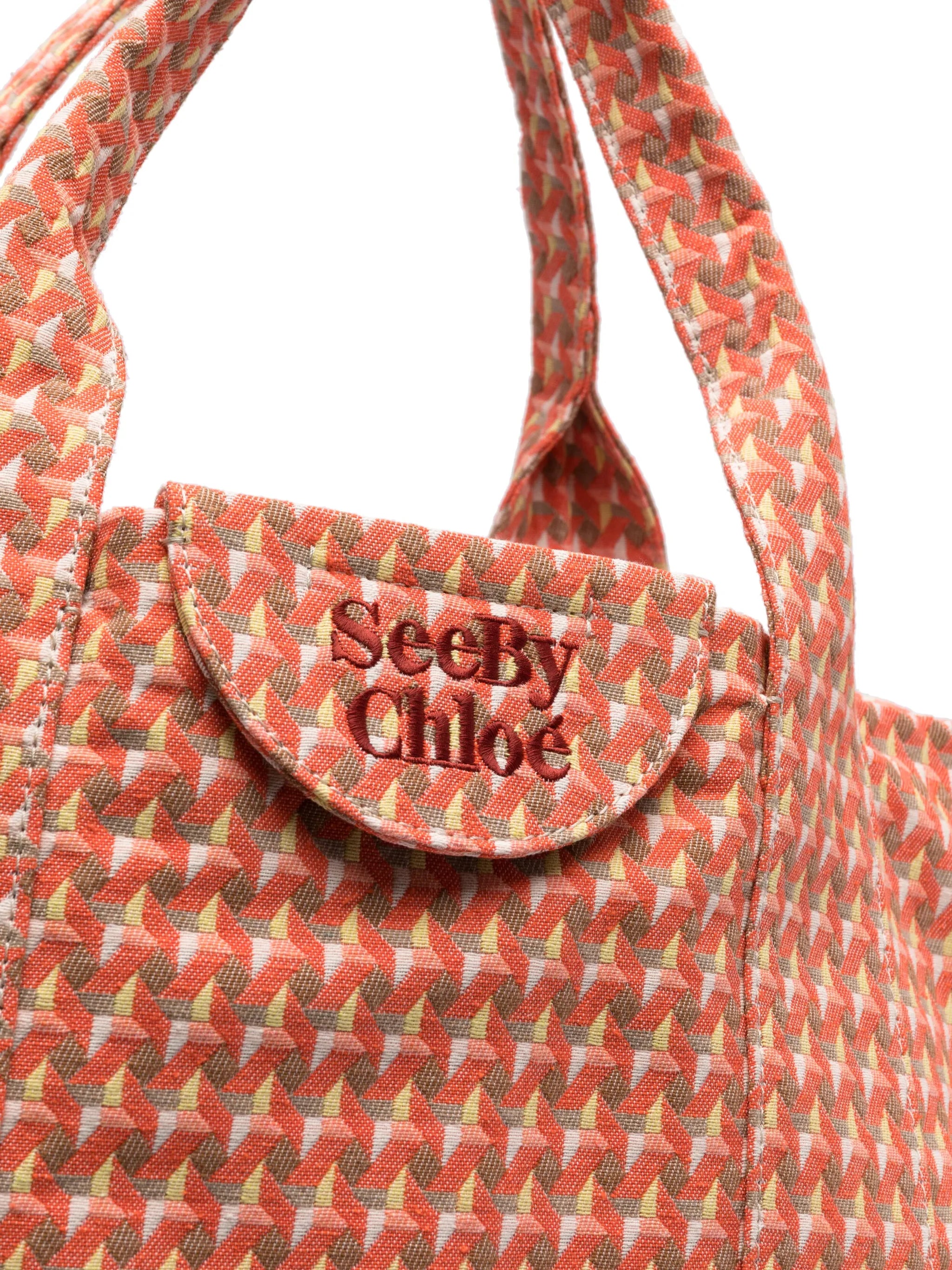 logo-embroidered graphic-print tote bag