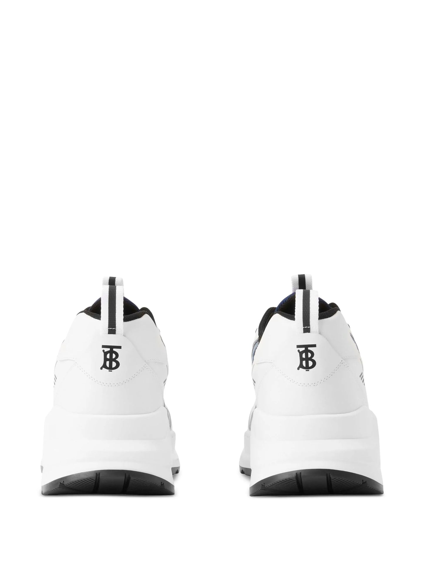 check-pattern leather sneakers