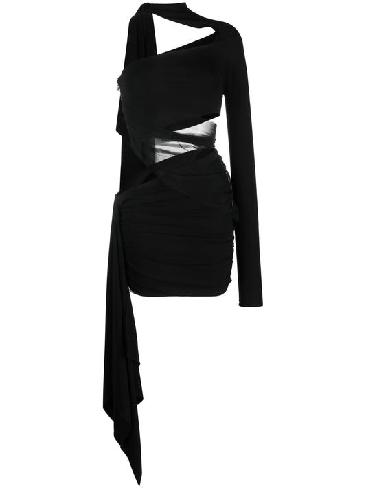 asymmetric cut-out minidress