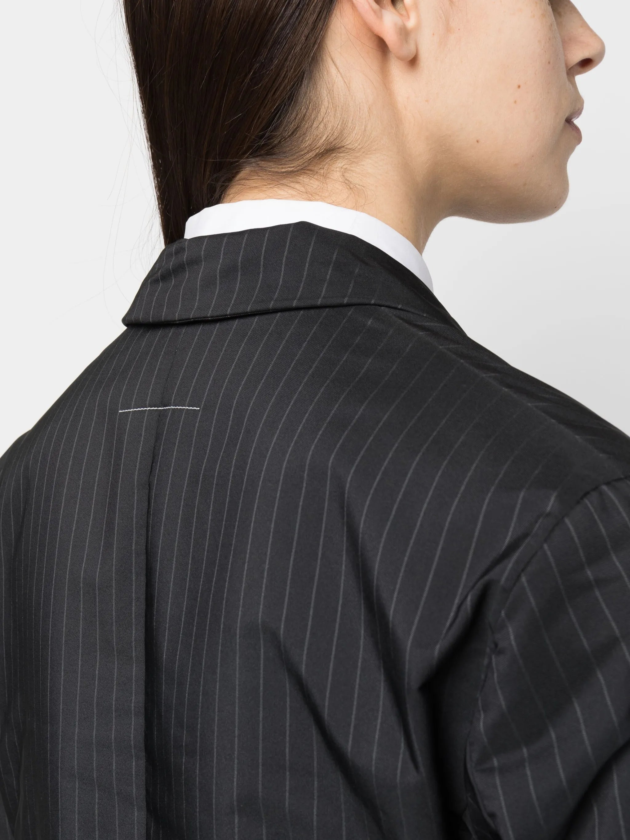 pinstripe single-breasted blazer