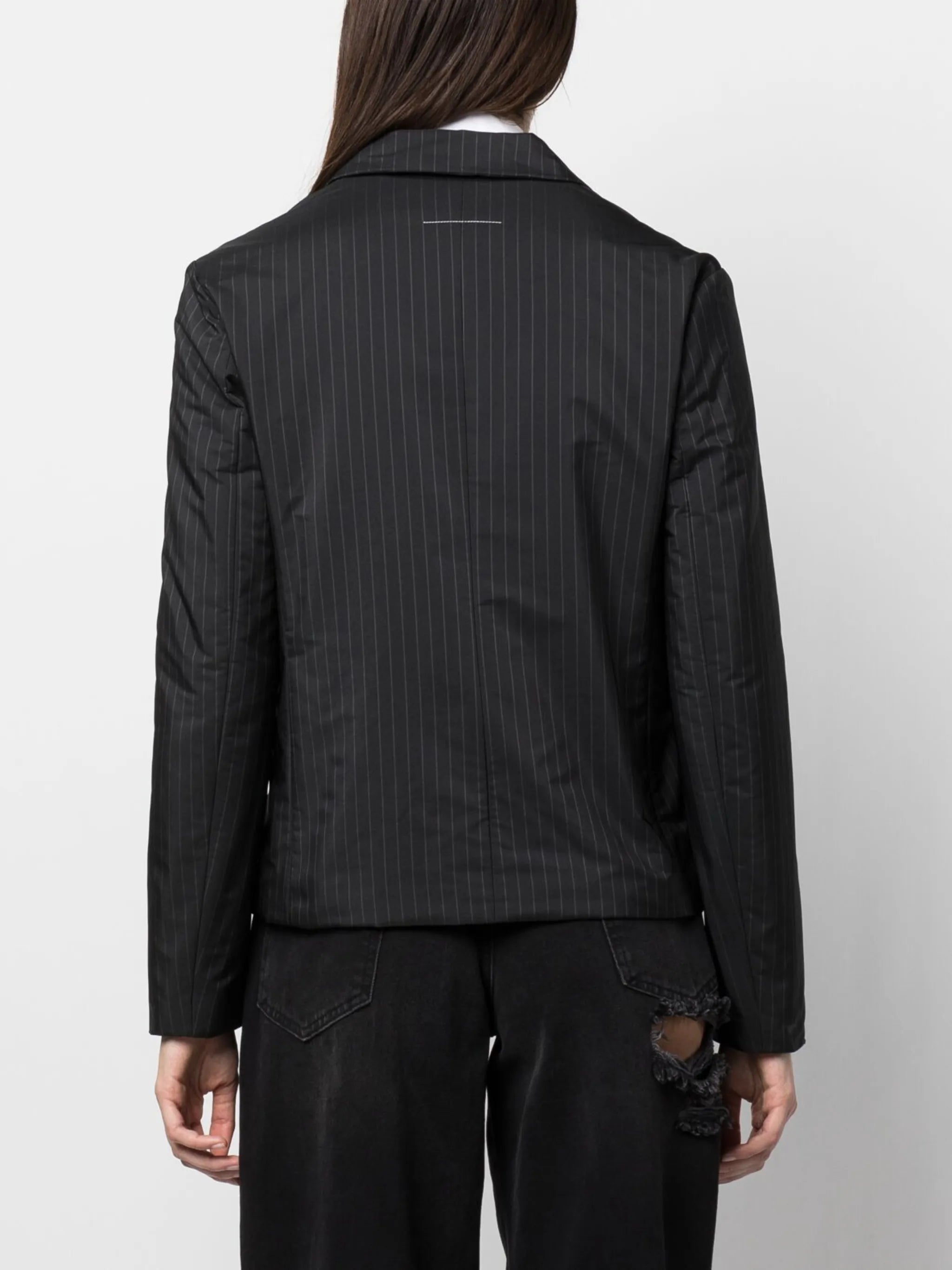 pinstripe single-breasted blazer