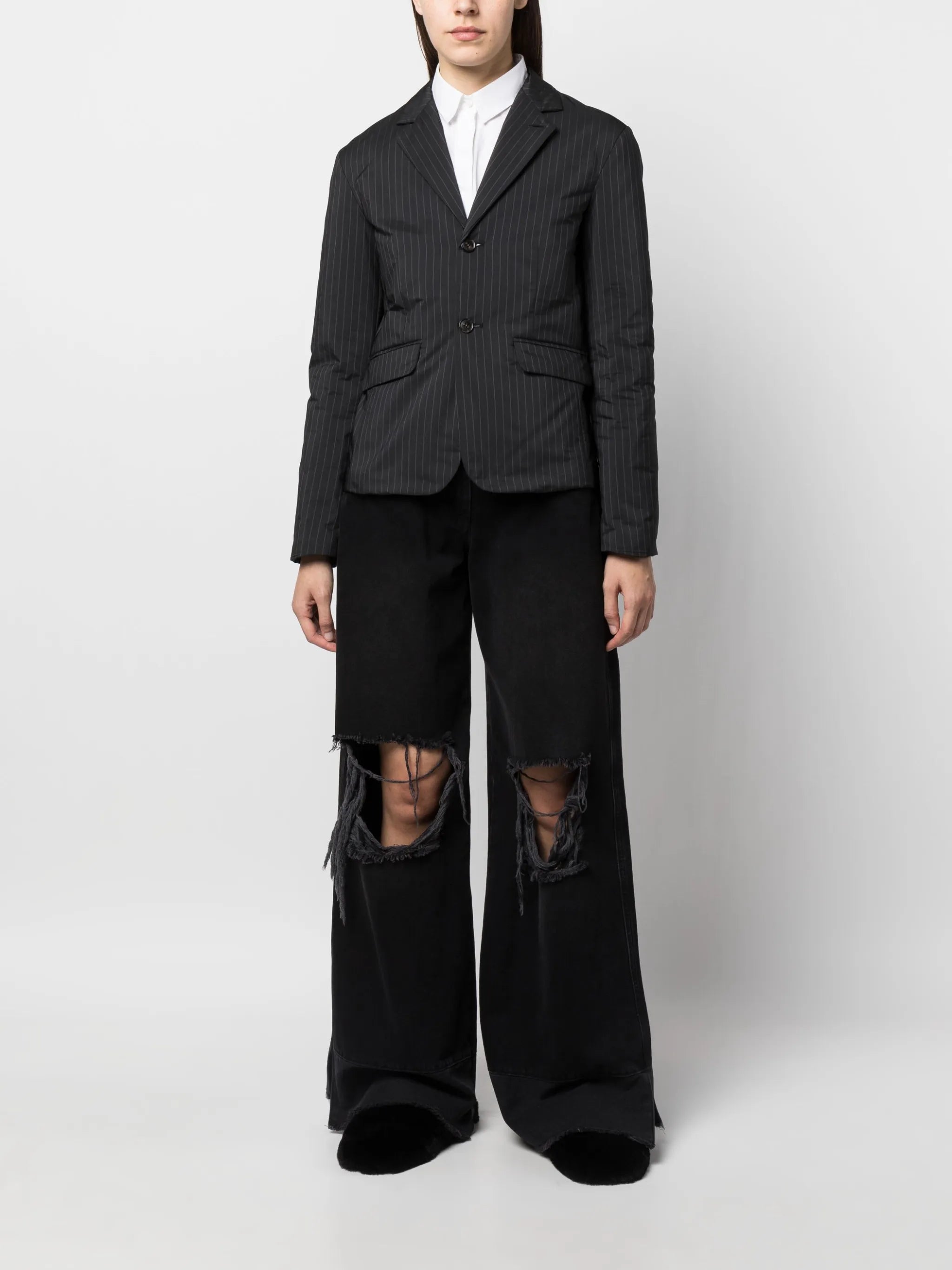 pinstripe single-breasted blazer