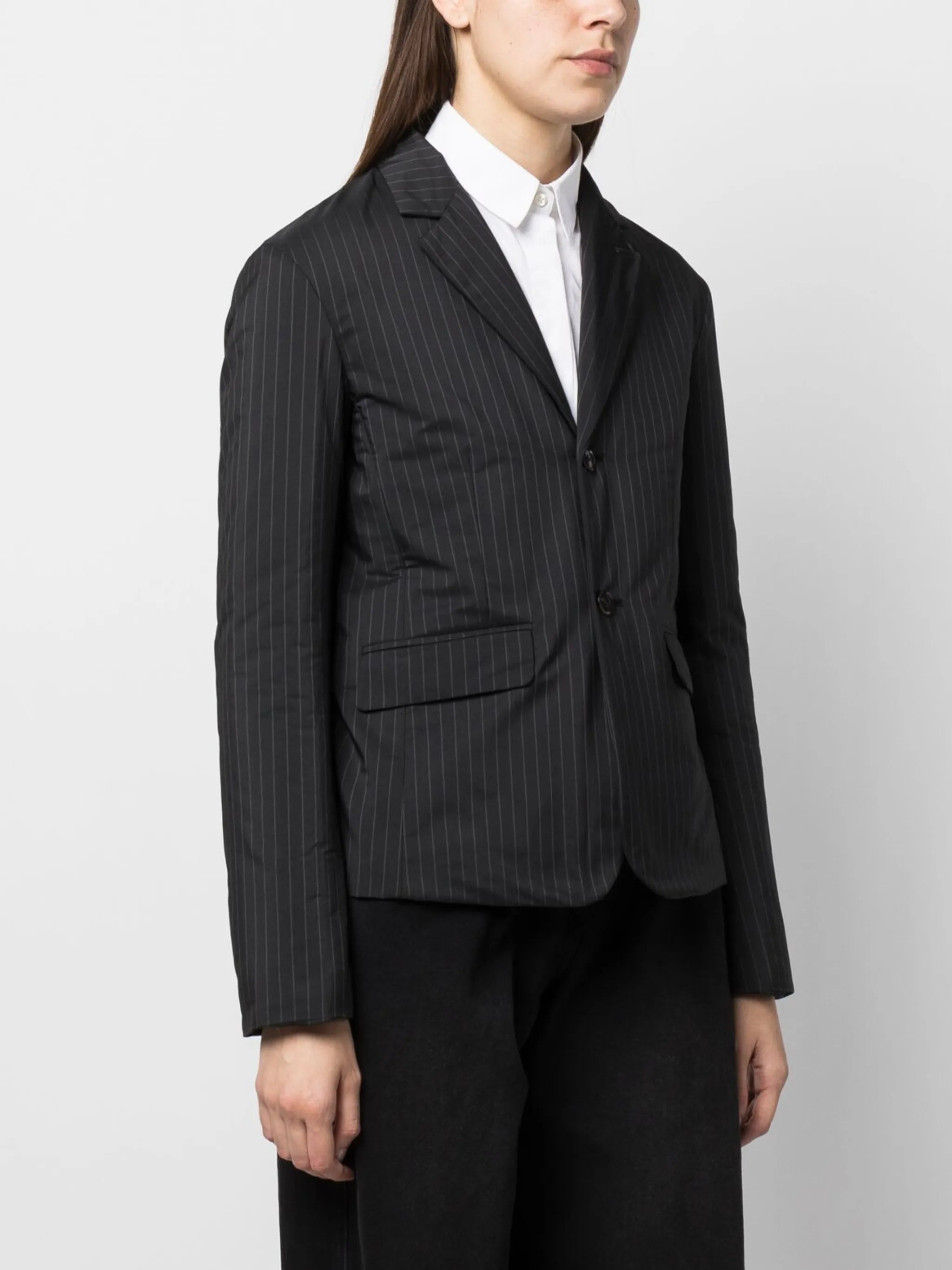 pinstripe single-breasted blazer