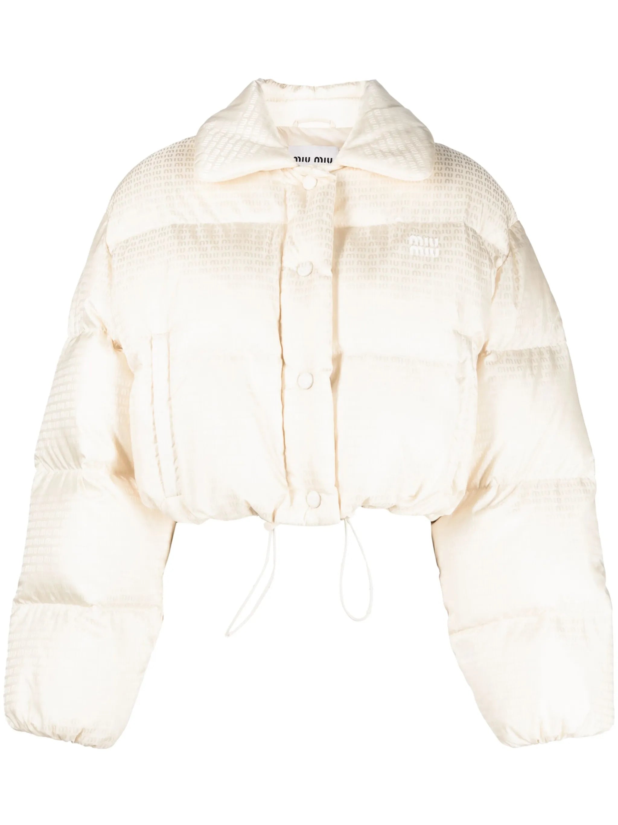 logo-print cropped puffer jacket