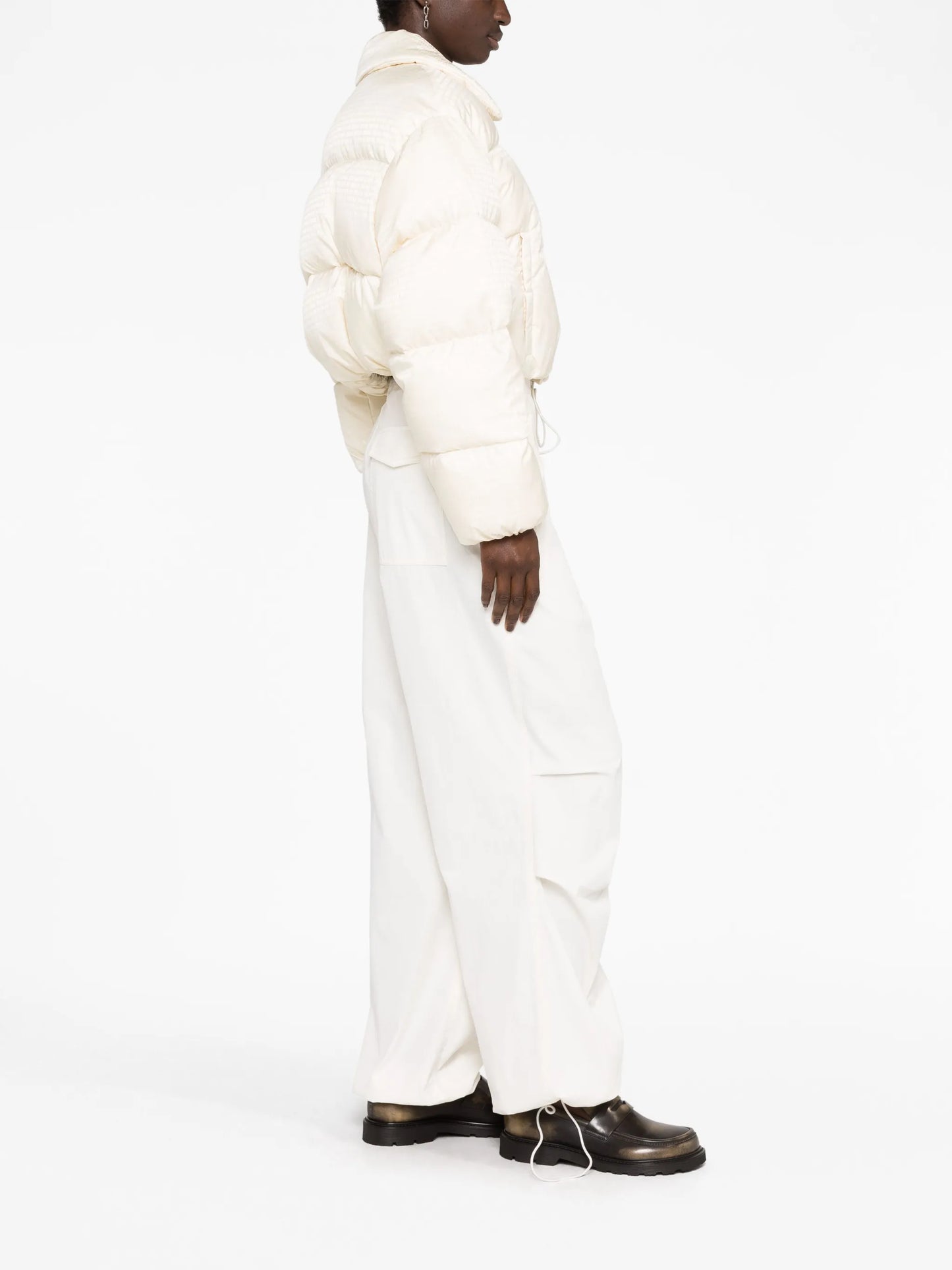 logo-print cropped puffer jacket