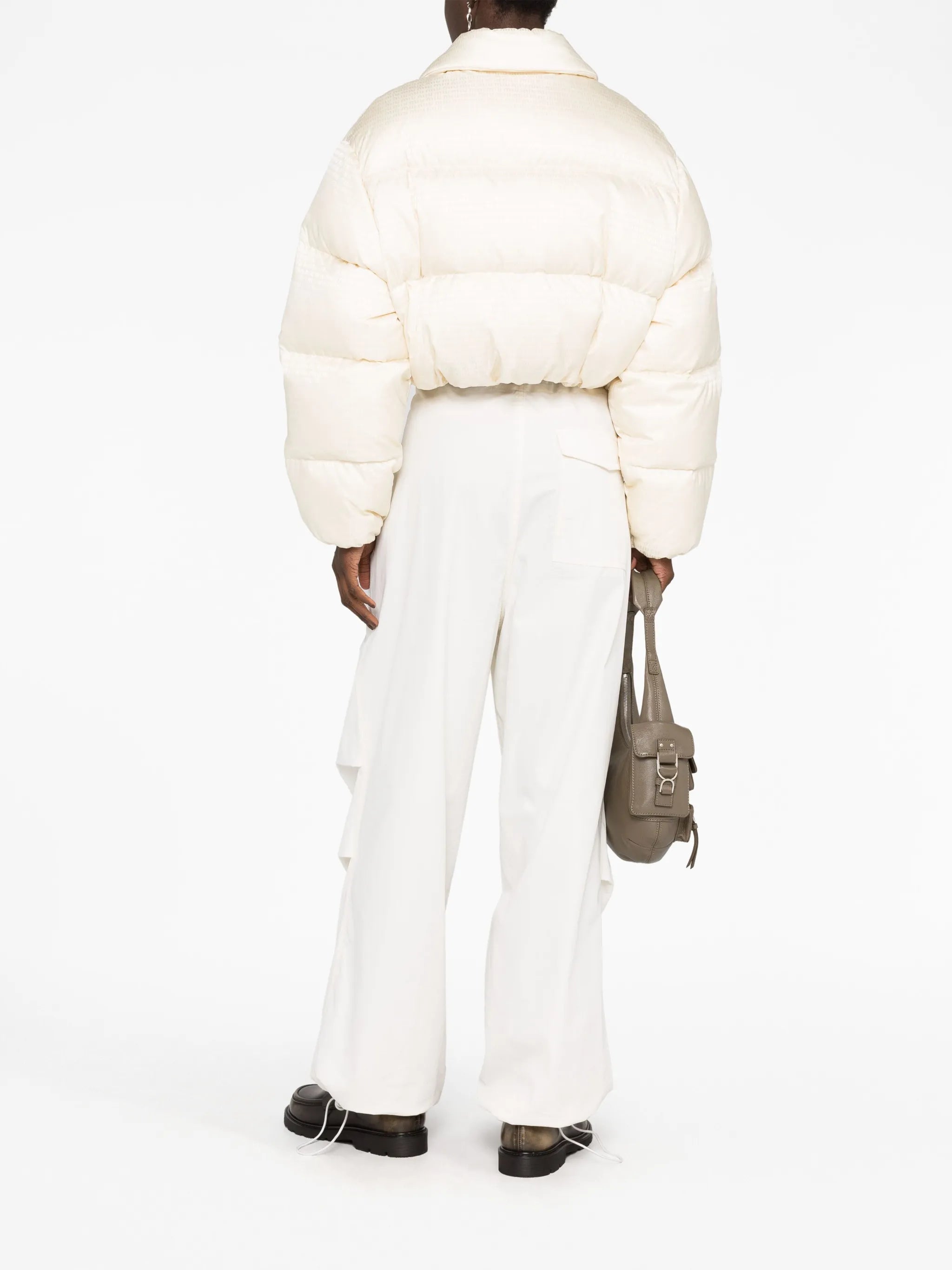 logo-print cropped puffer jacket