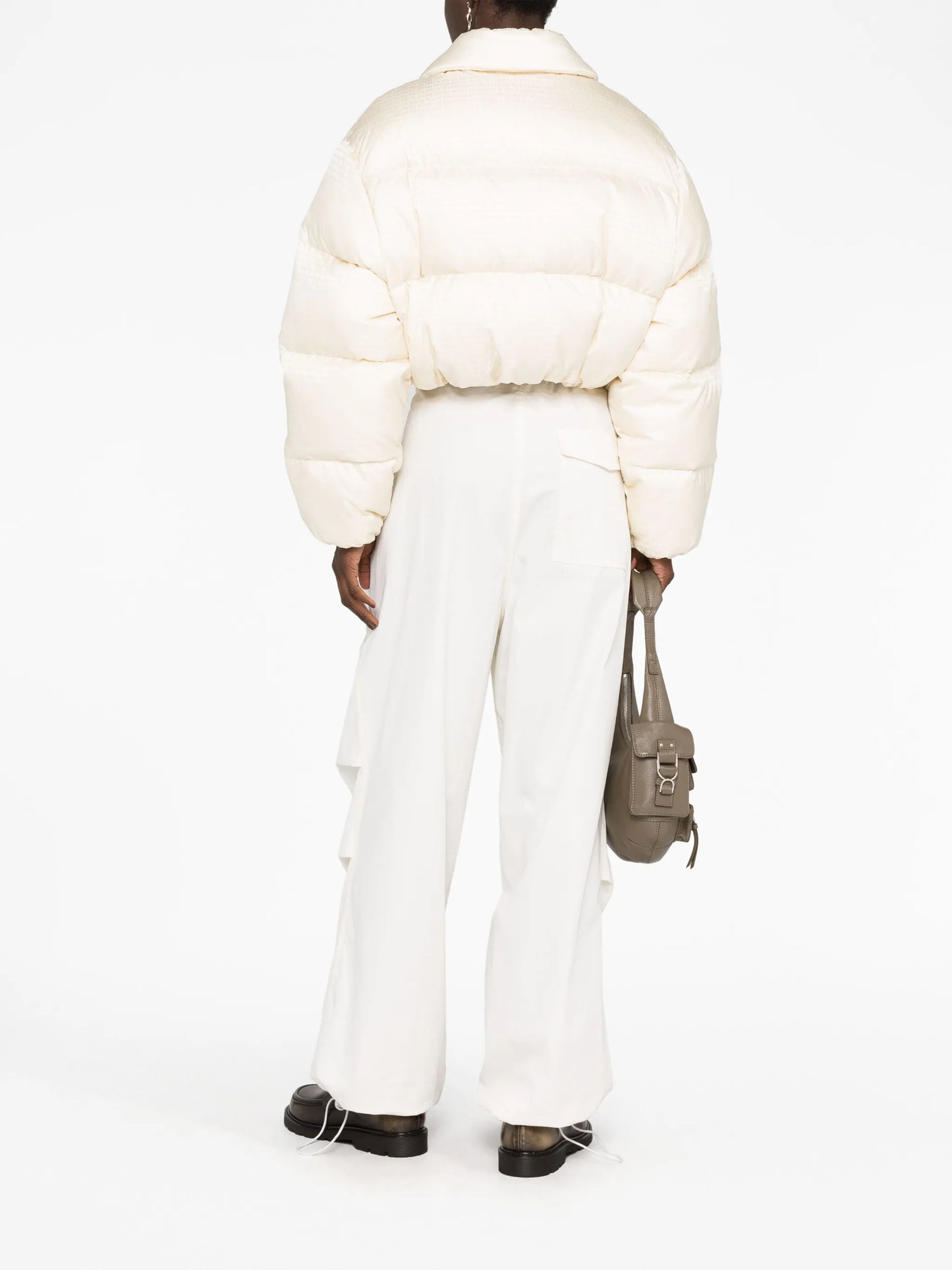 logo-print cropped puffer jacket