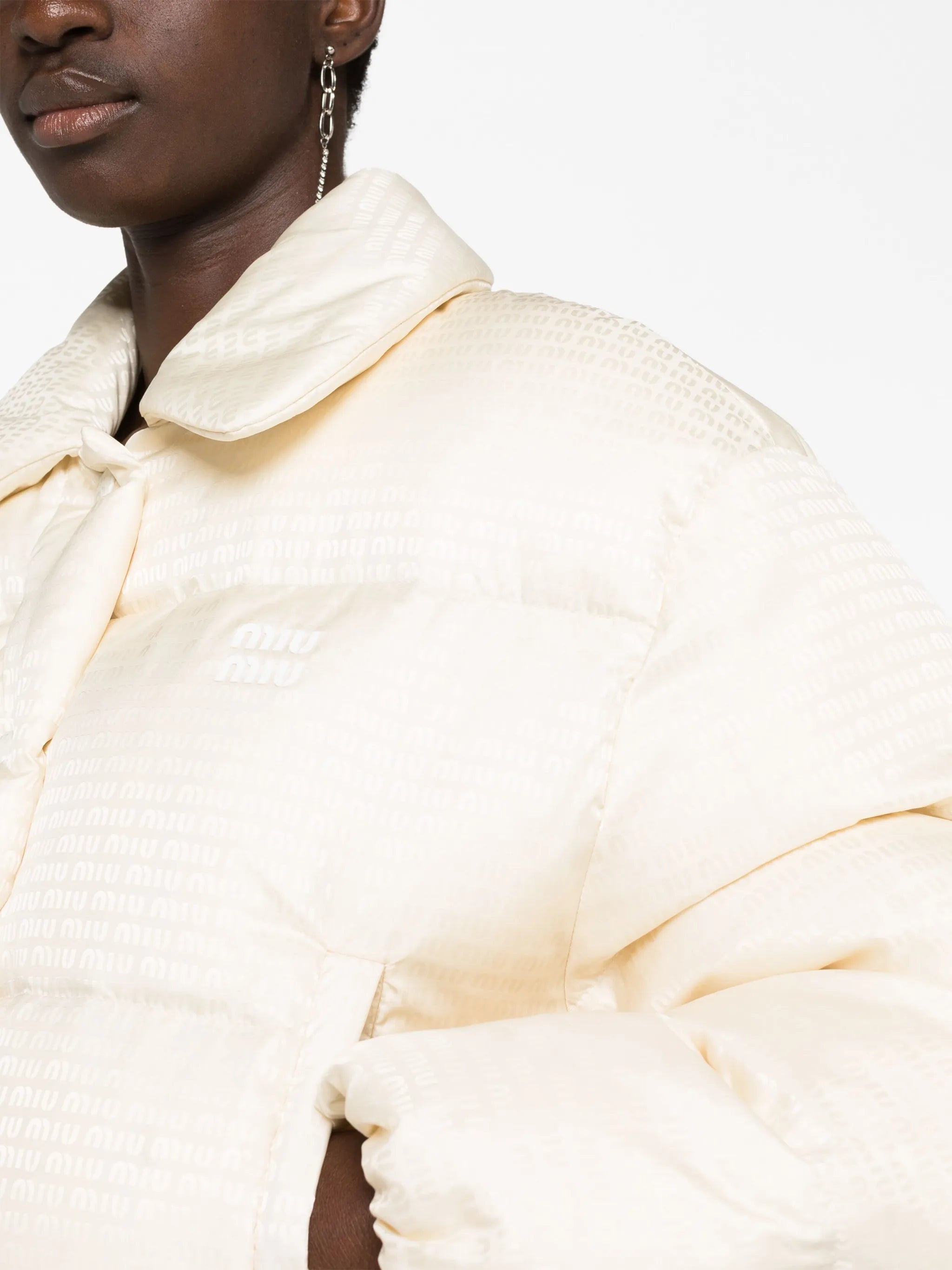 logo-print cropped puffer jacket