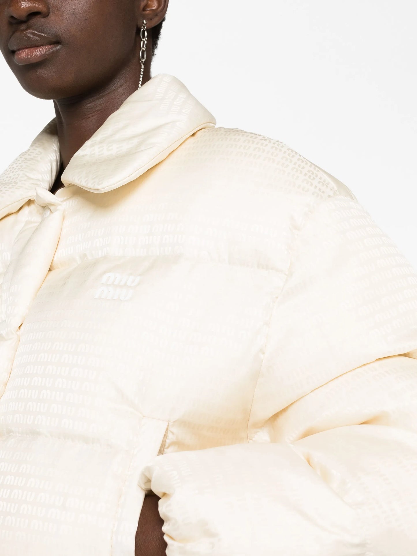 logo-print cropped puffer jacket