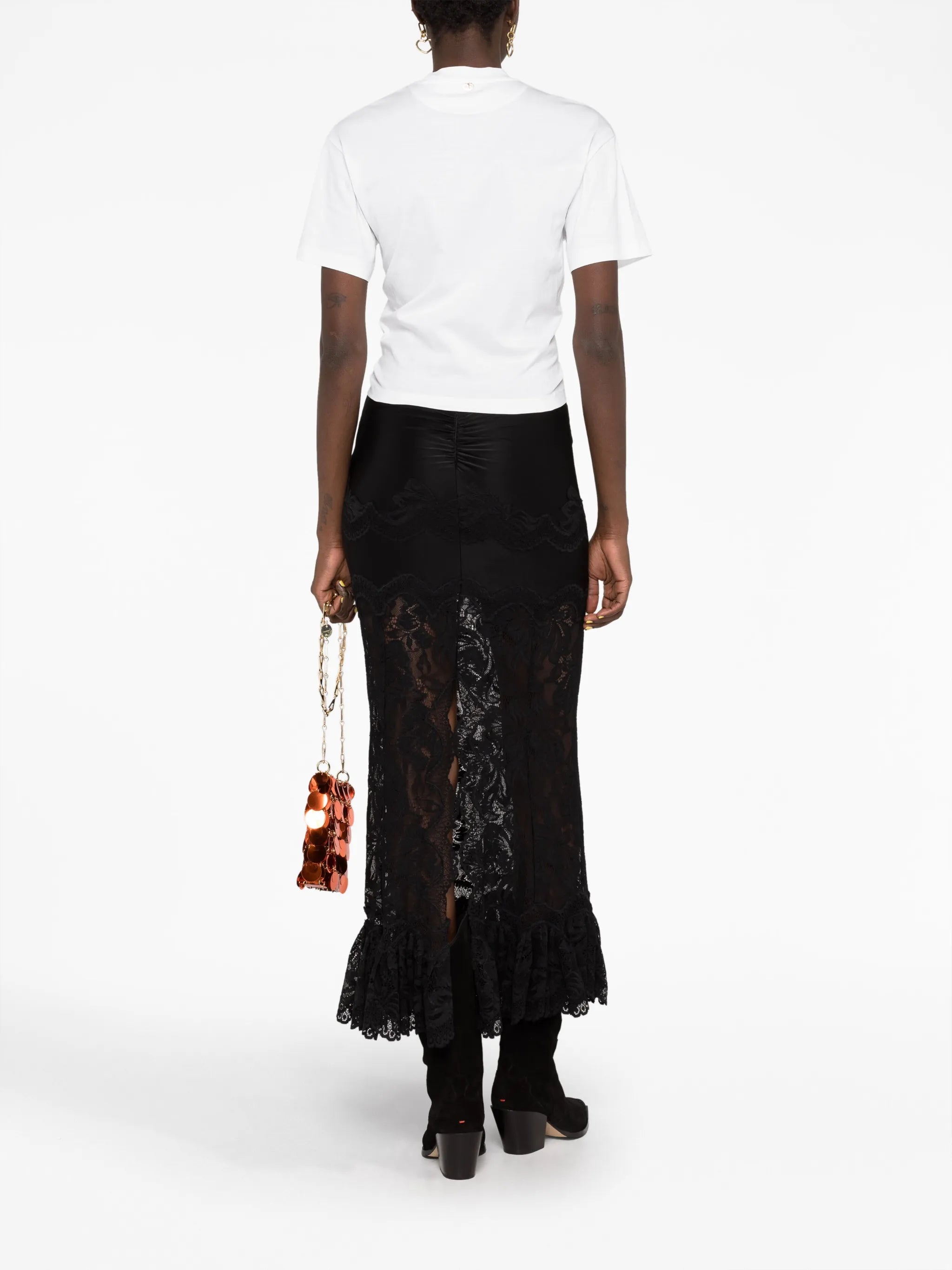 gathered cotton T-shirt