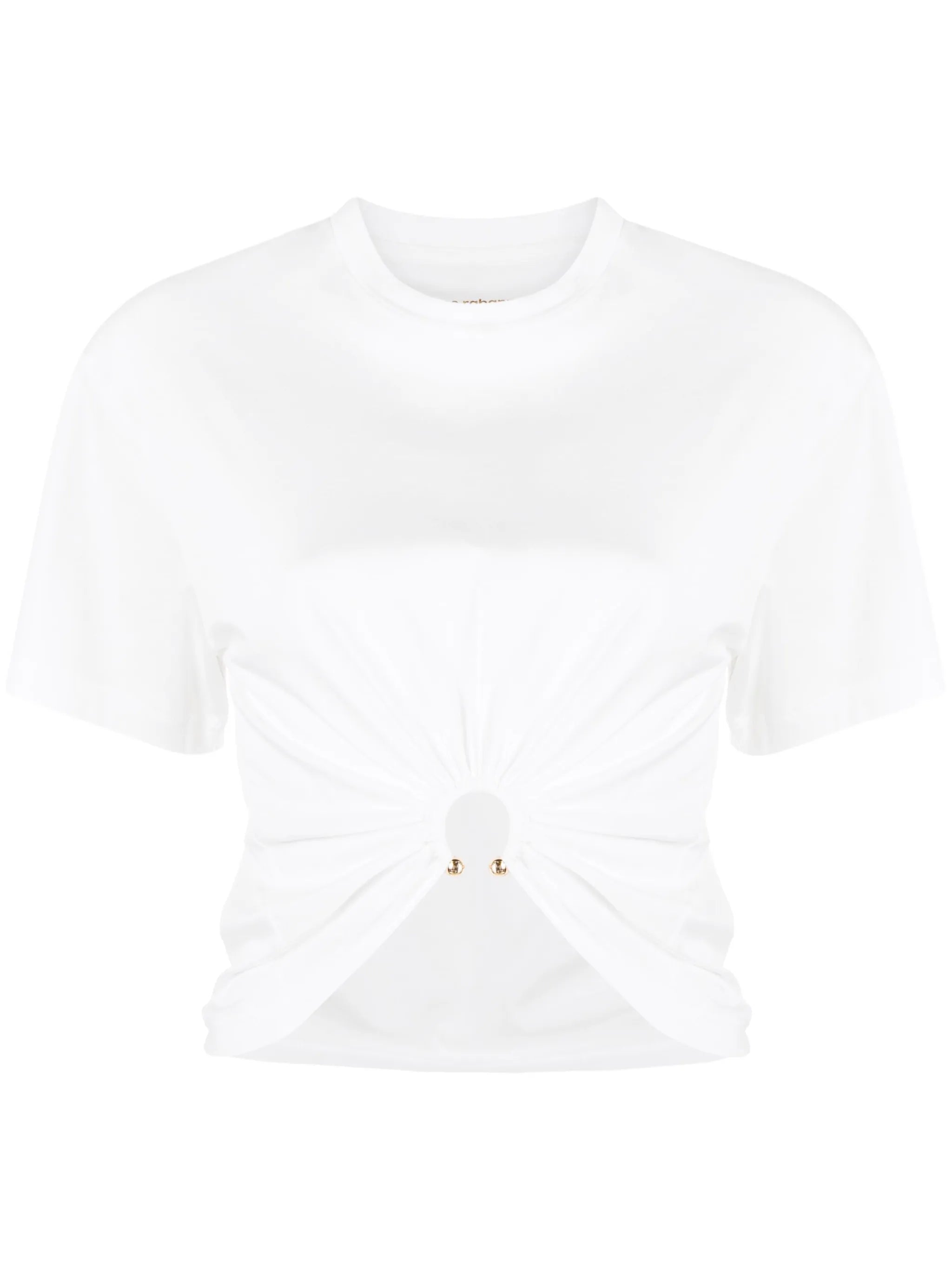 T-shirt in white cotton with signature piercing detail