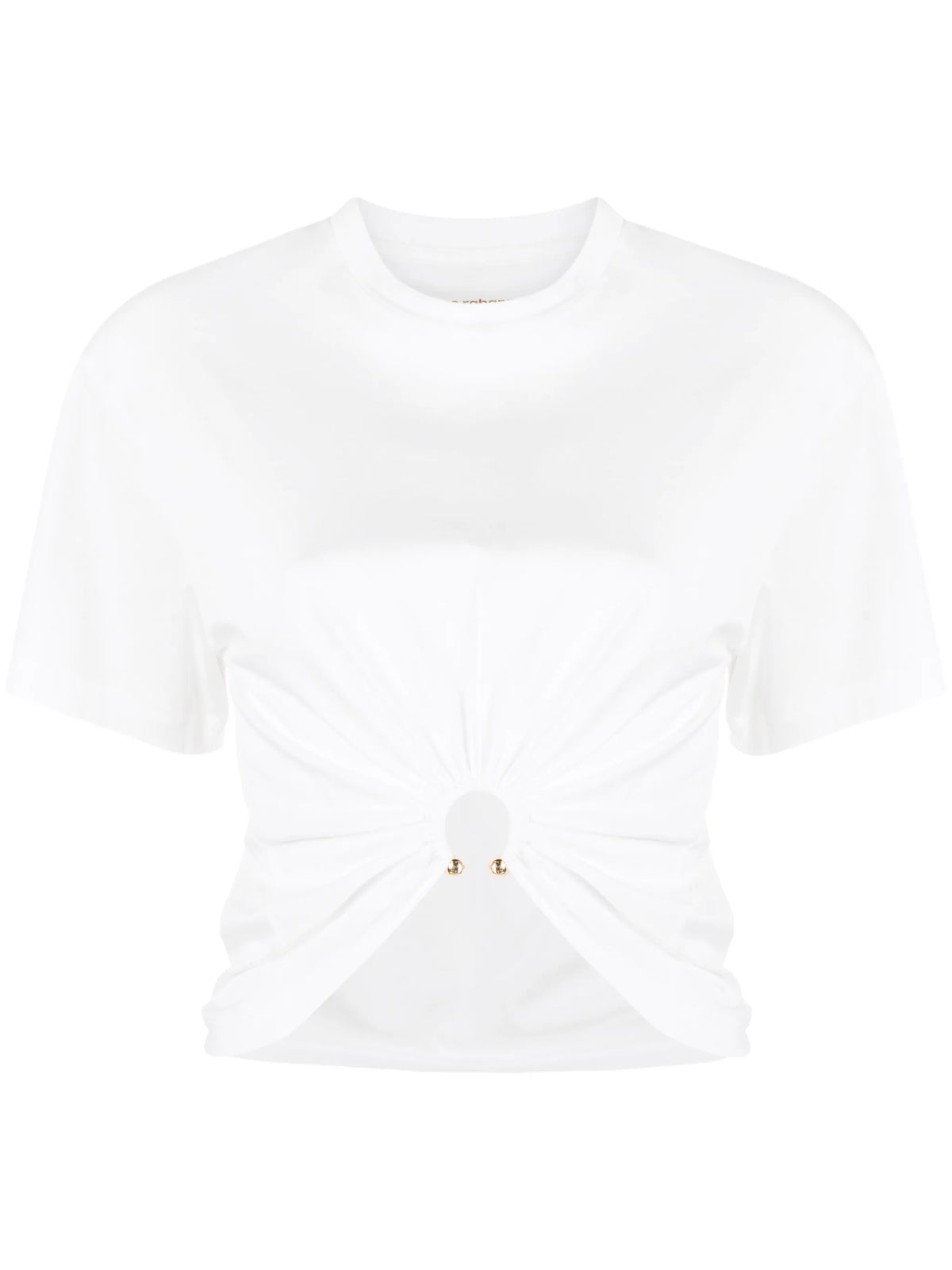 T-shirt in white cotton with signature piercing detail