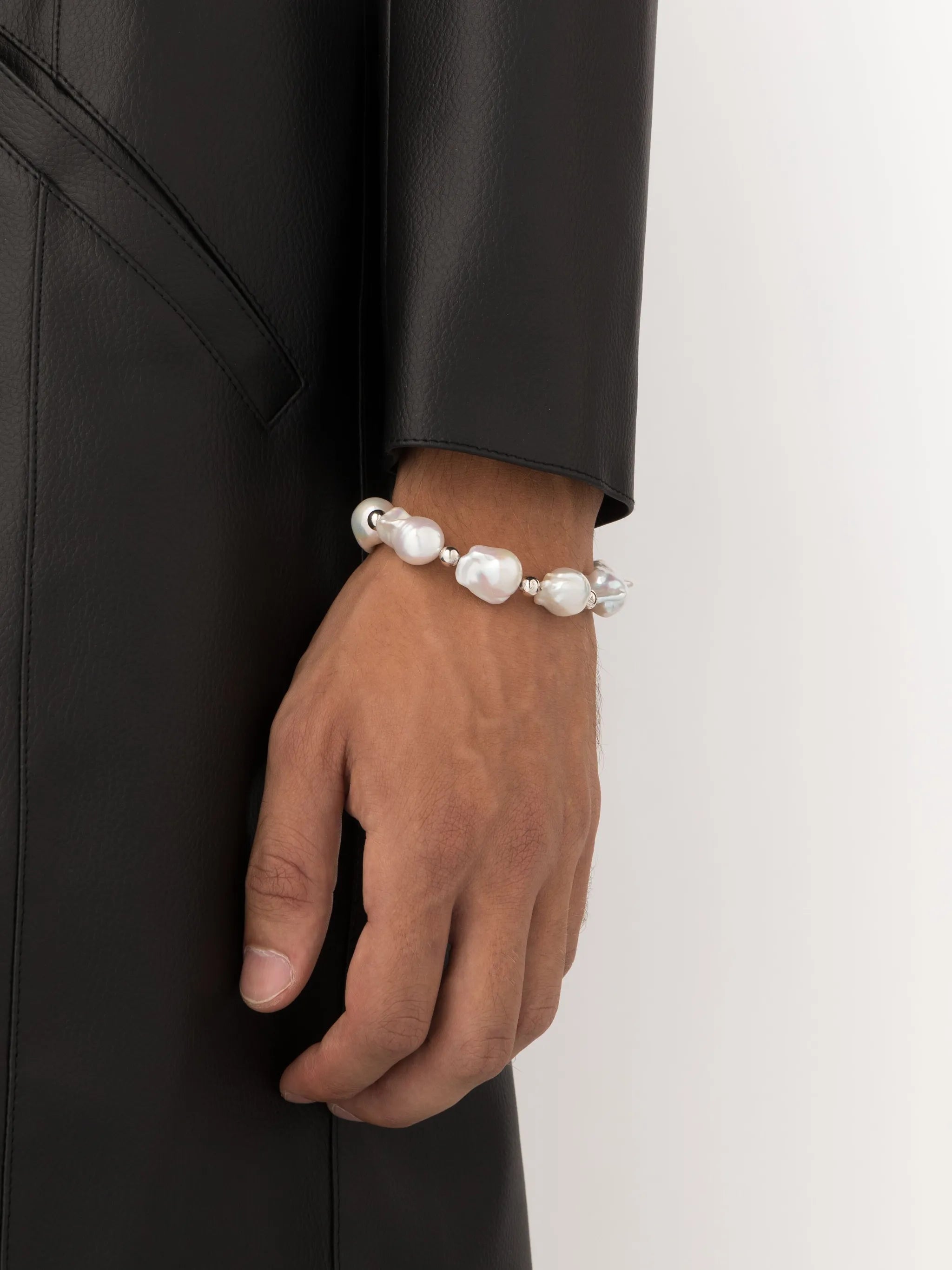 Fireball beaded pearl bracelet