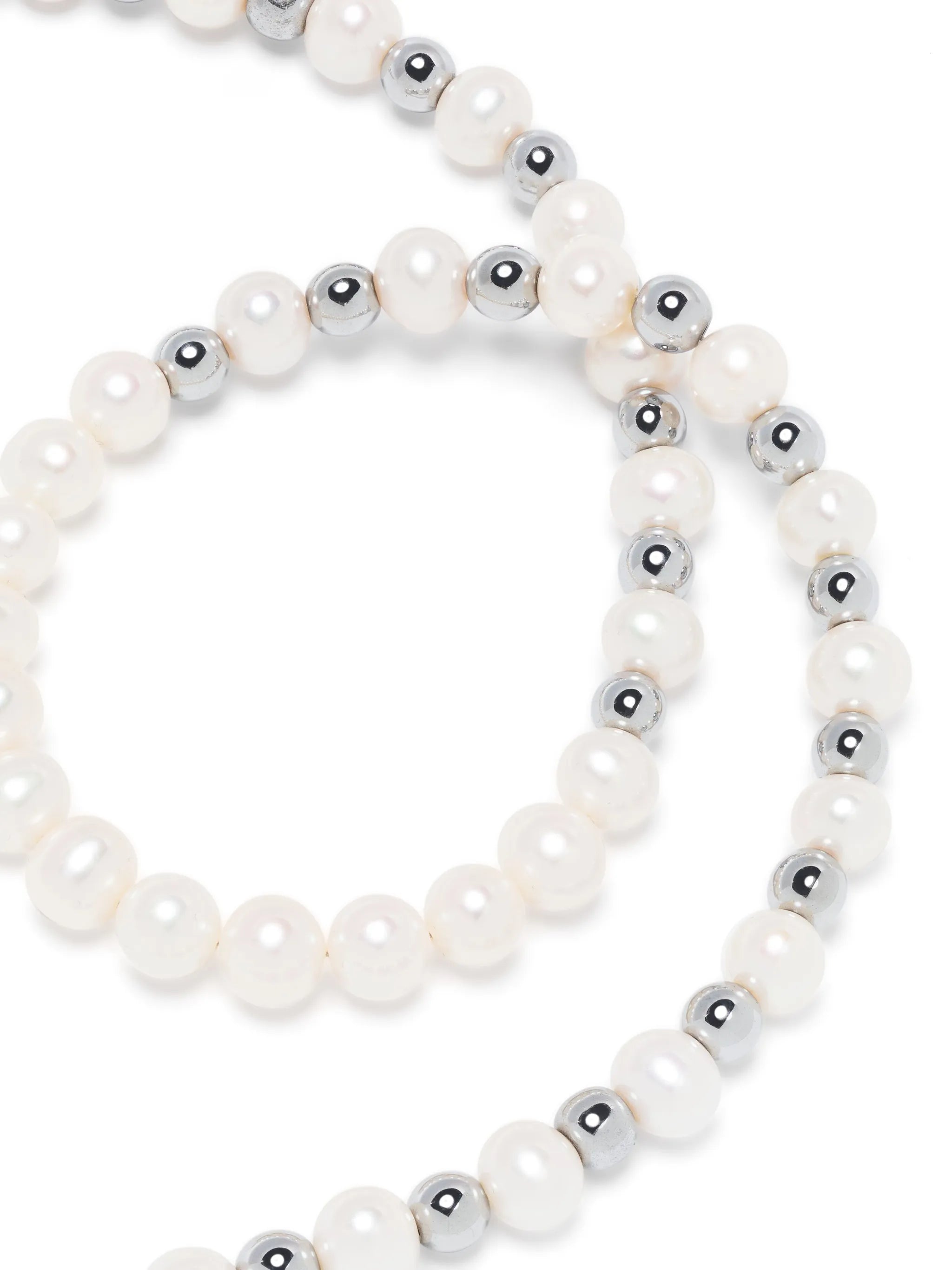 hematite-beaded freshwater-pearl necklace