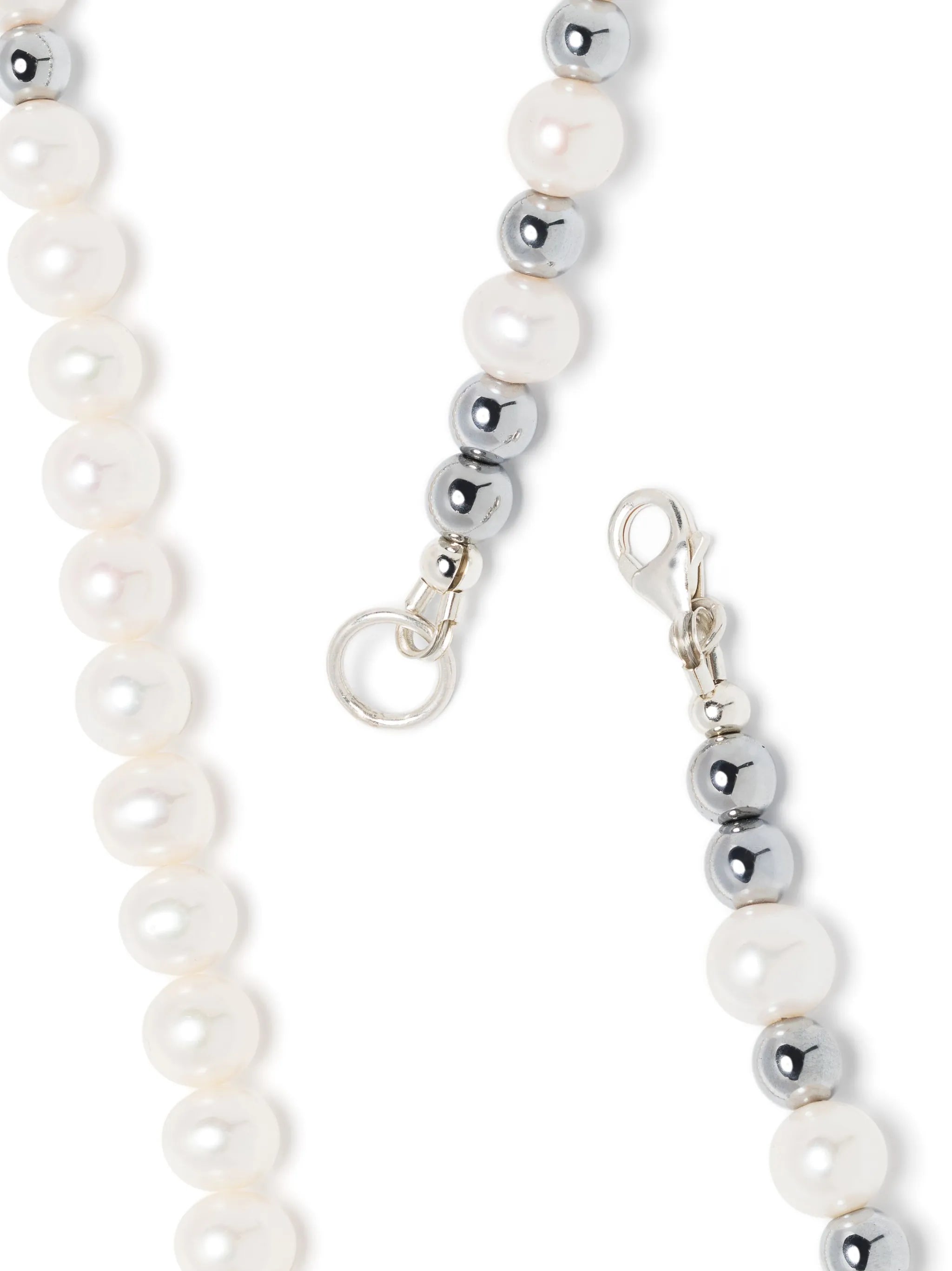 hematite-beaded freshwater-pearl necklace