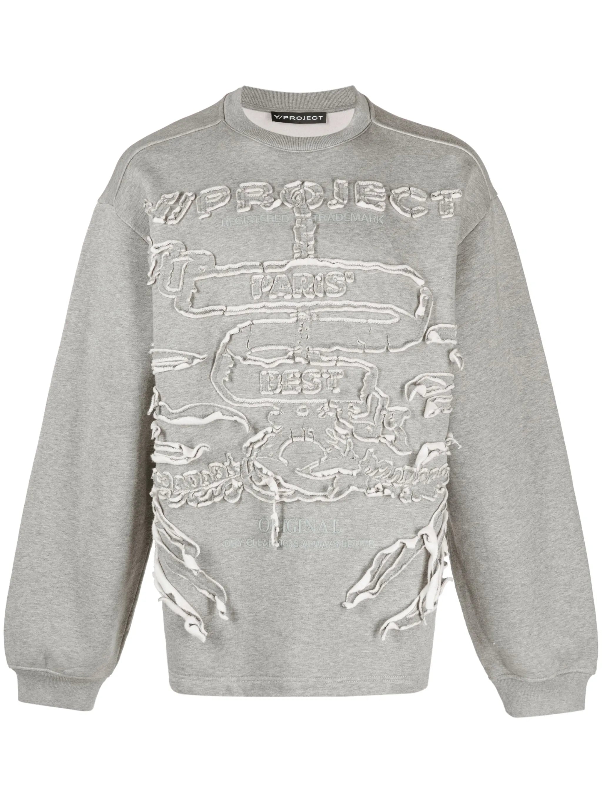 Paris' Best distressed cotton sweatshirt