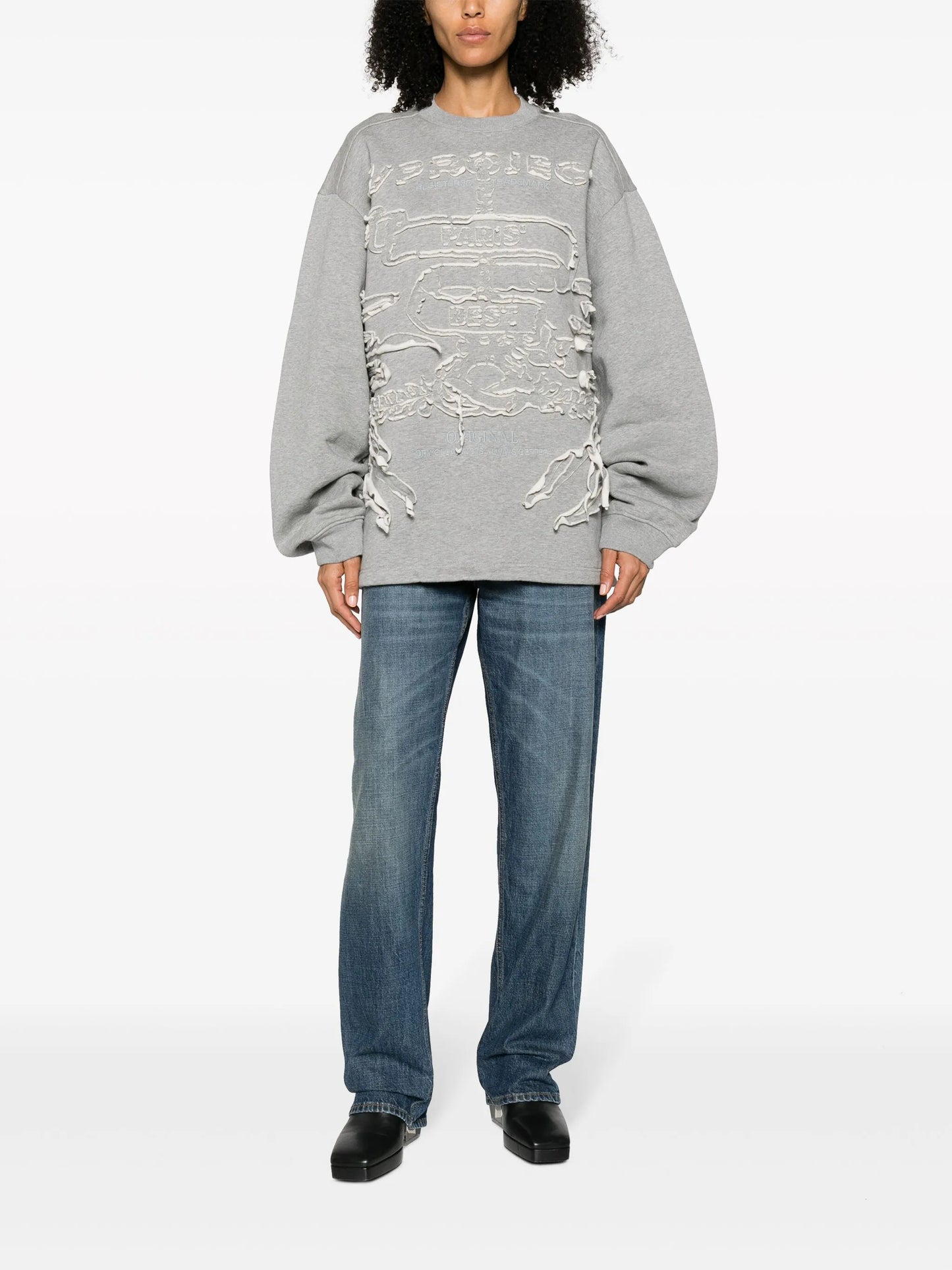 Paris' Best distressed cotton sweatshirt