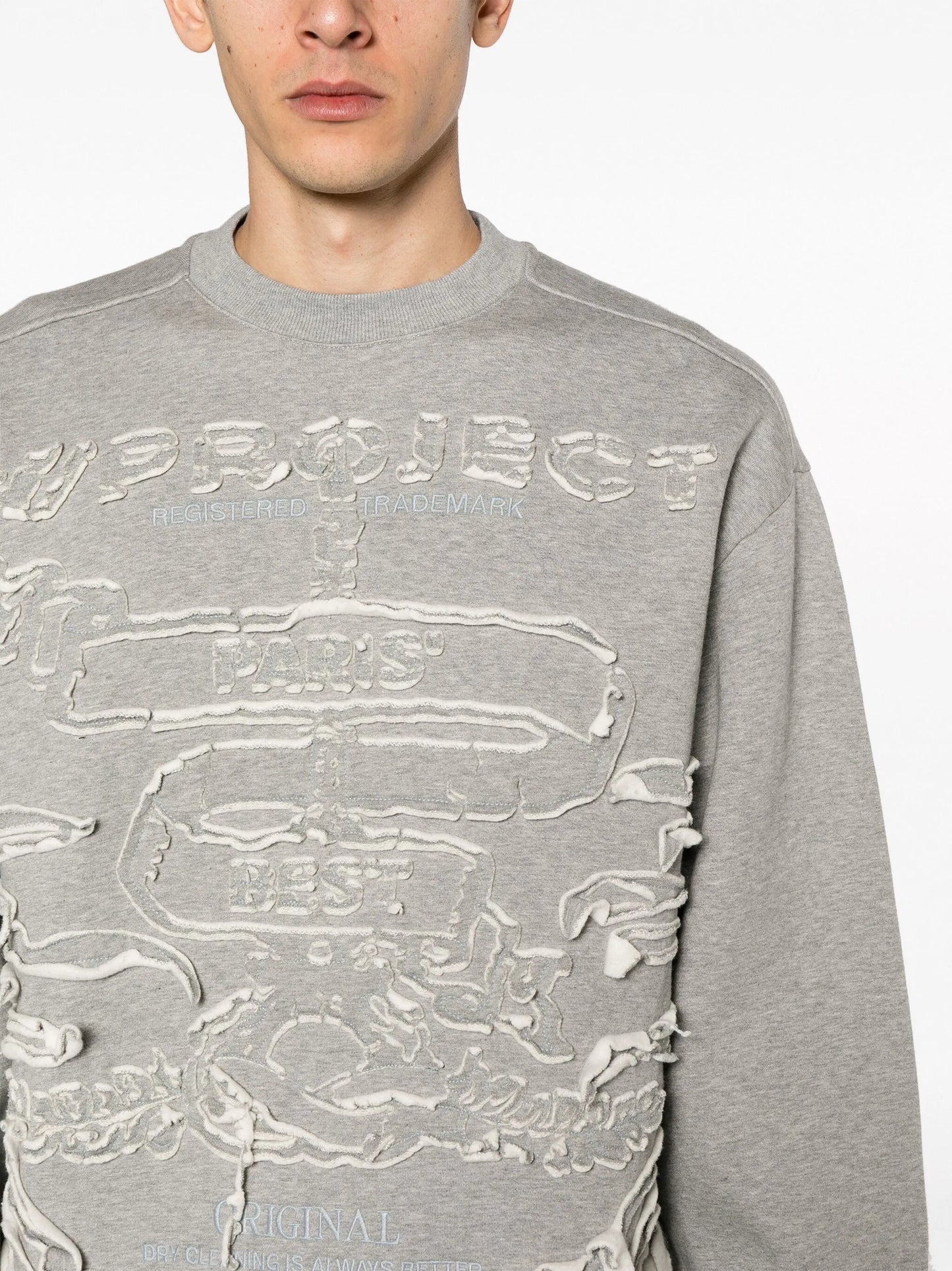 Paris' Best distressed cotton sweatshirt