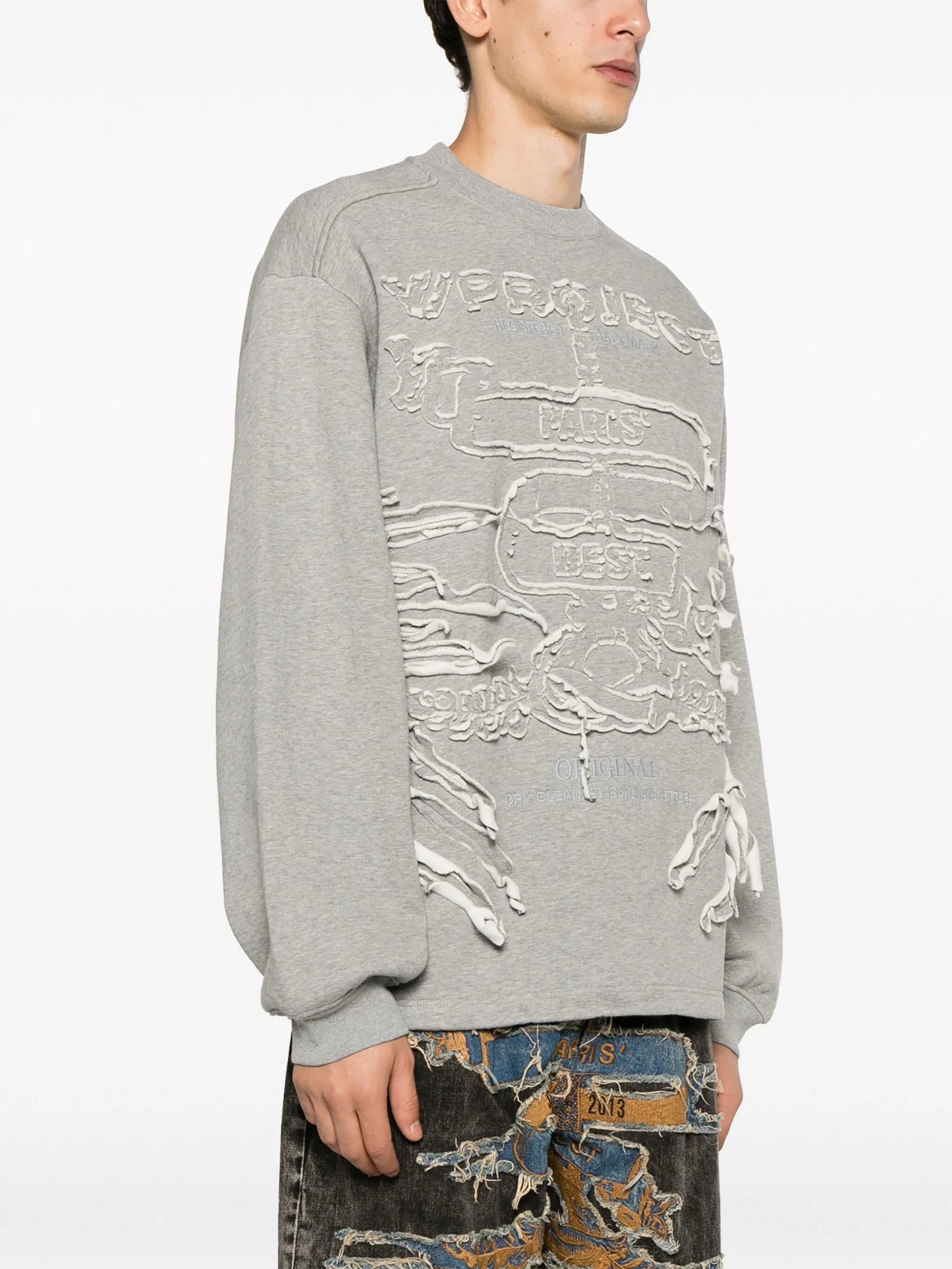 Paris' Best distressed cotton sweatshirt