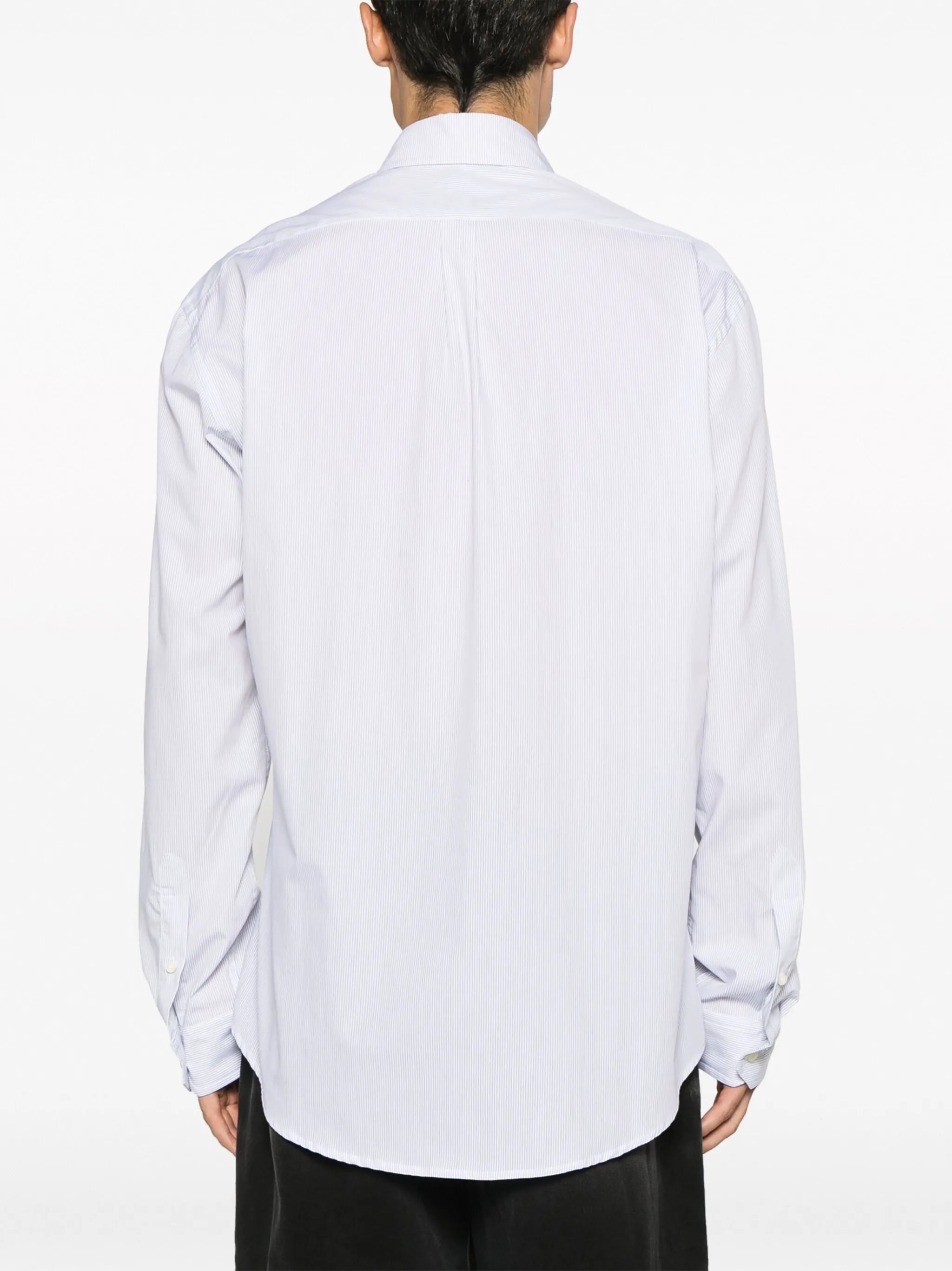 logo-embroidered pinched cotton shirt