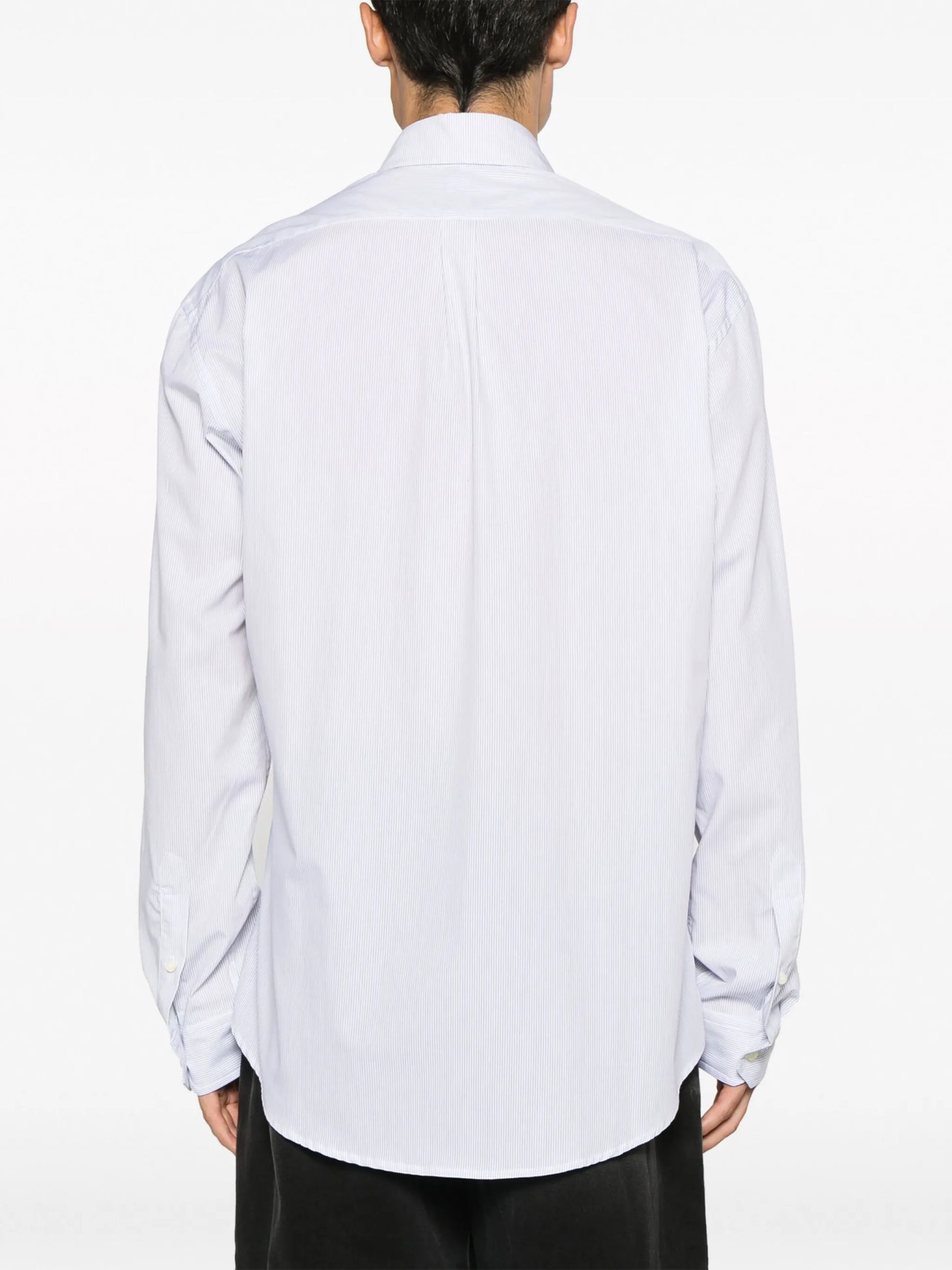 logo-embroidered pinched cotton shirt