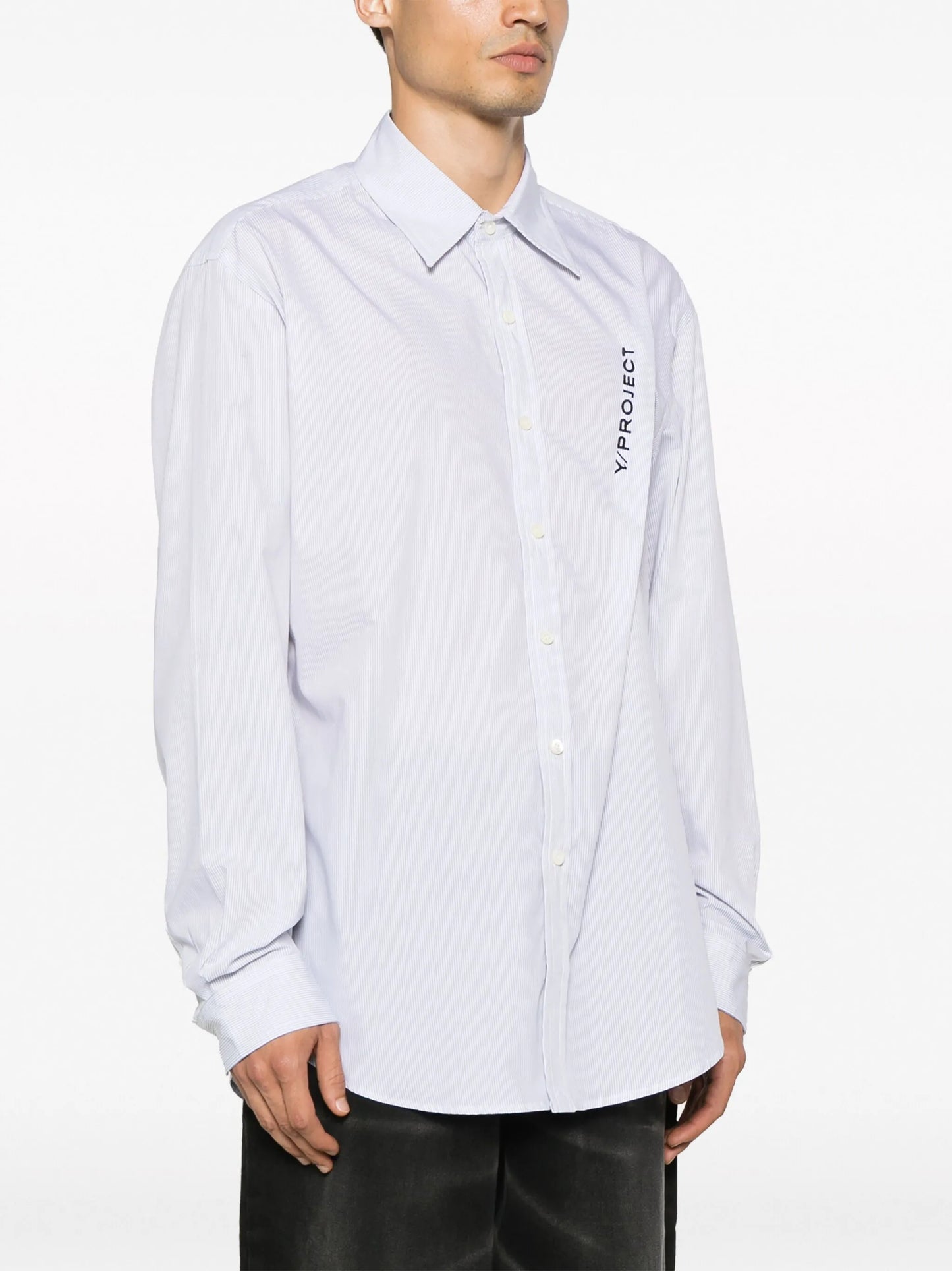 logo-embroidered pinched cotton shirt