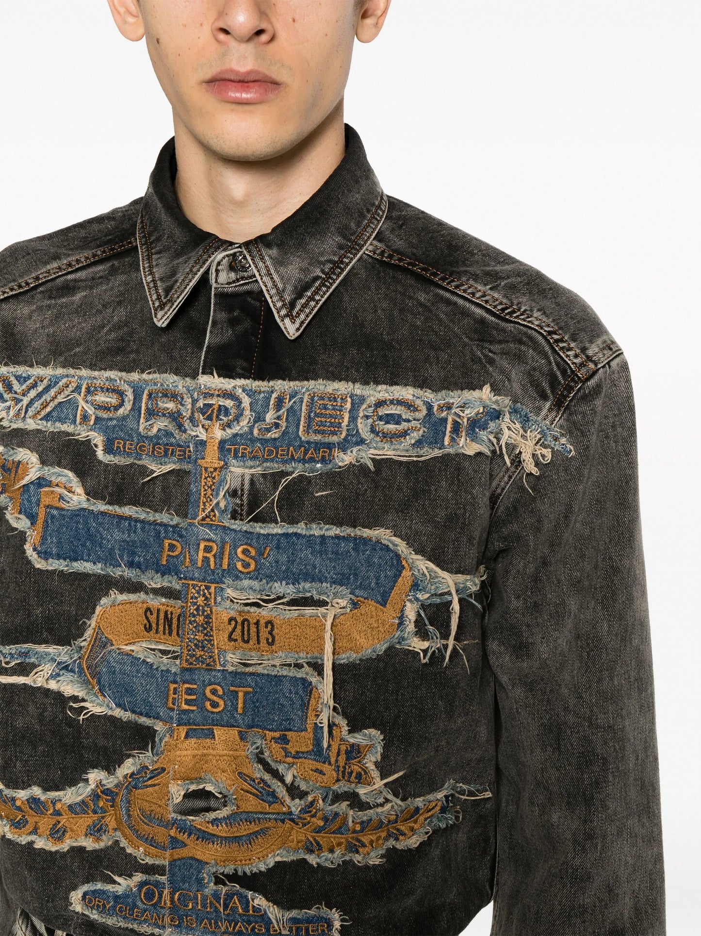 logo-patch cotton shirt