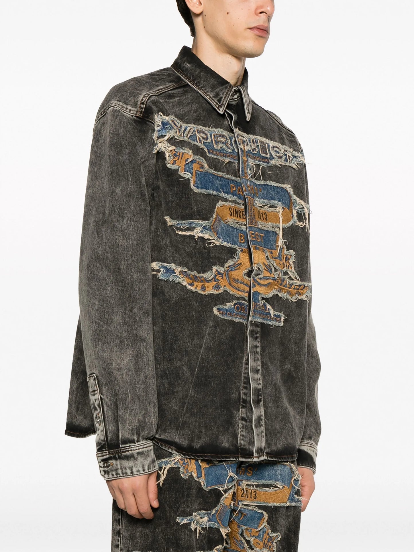 logo-patch cotton shirt