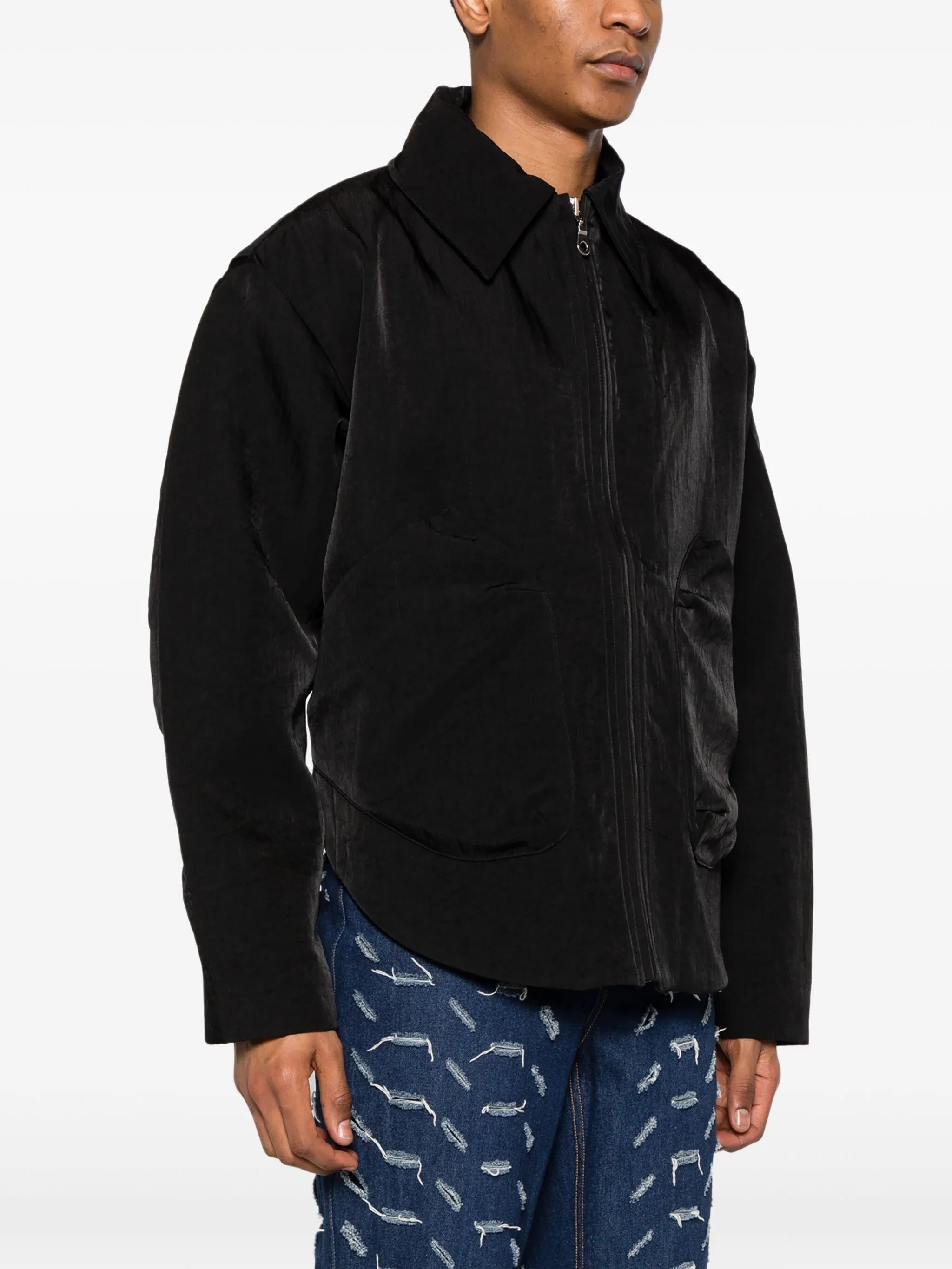 Larent drop-shoulder bomber jacket