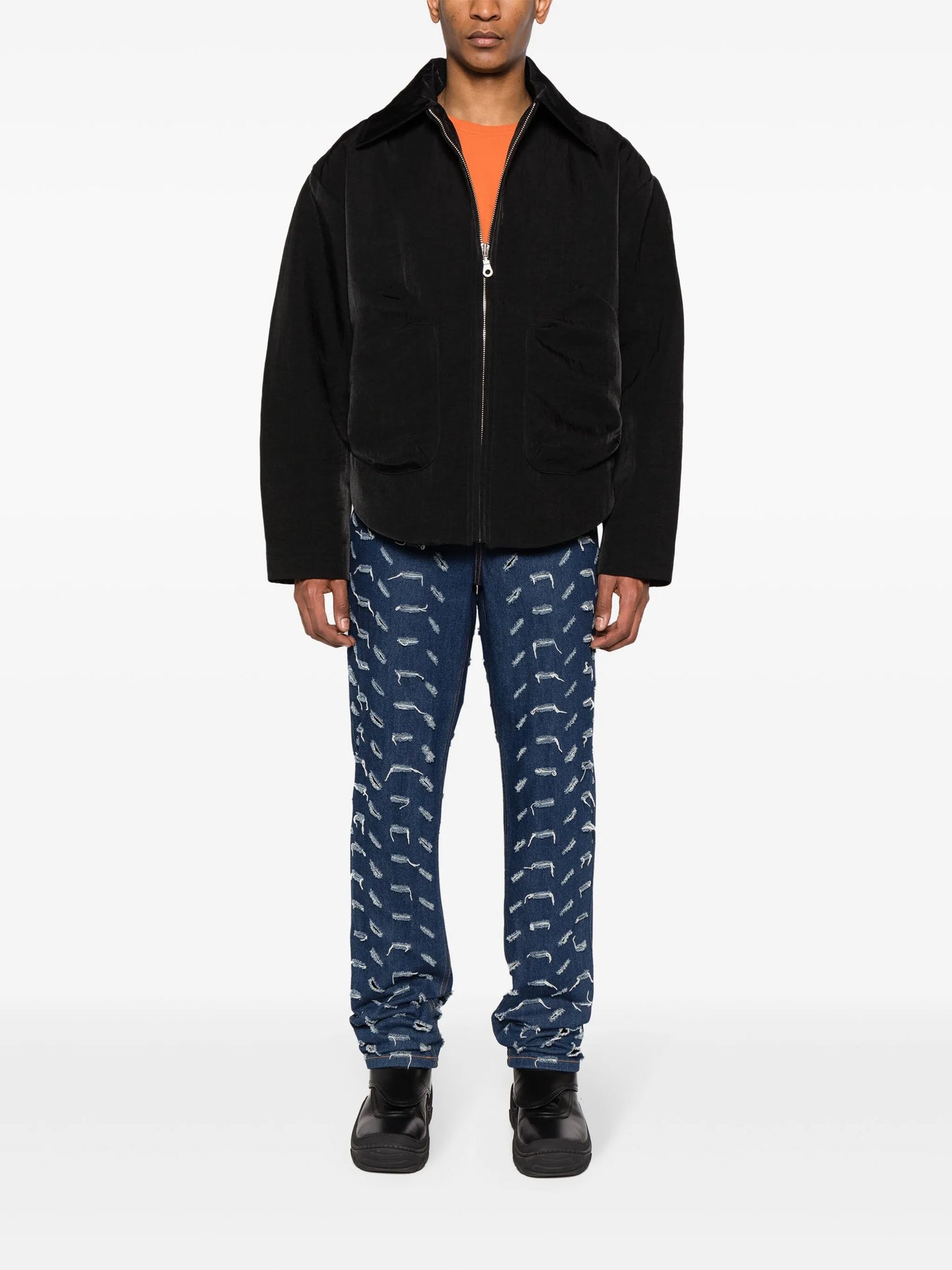 Larent drop-shoulder bomber jacket