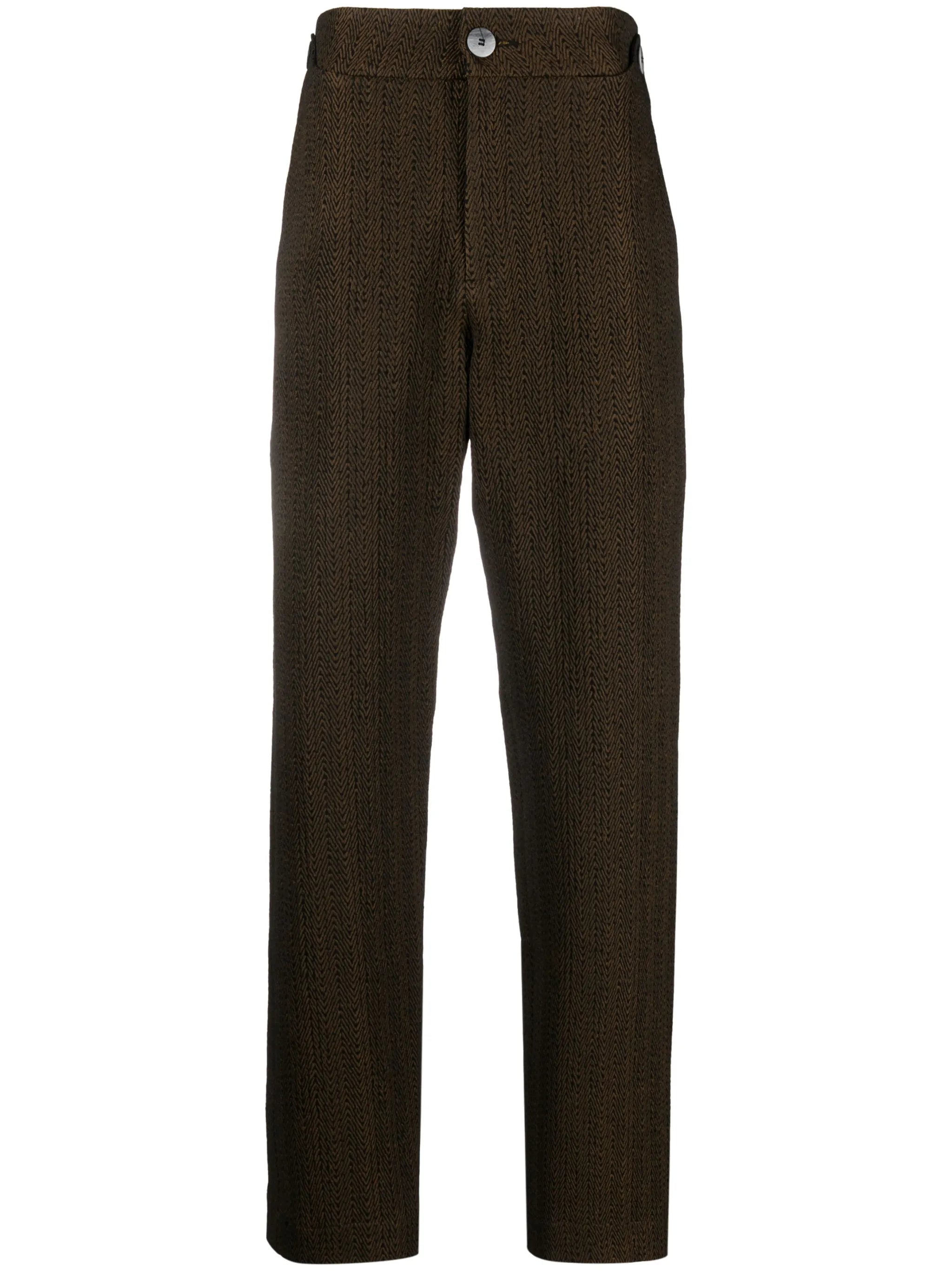 Black Prince zigzag-jacquard trousers
