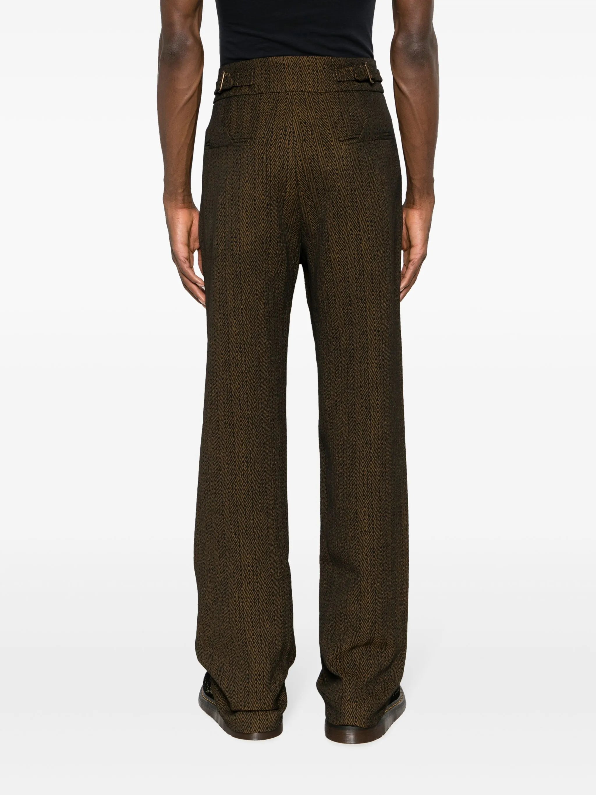 Black Prince zigzag-jacquard trousers