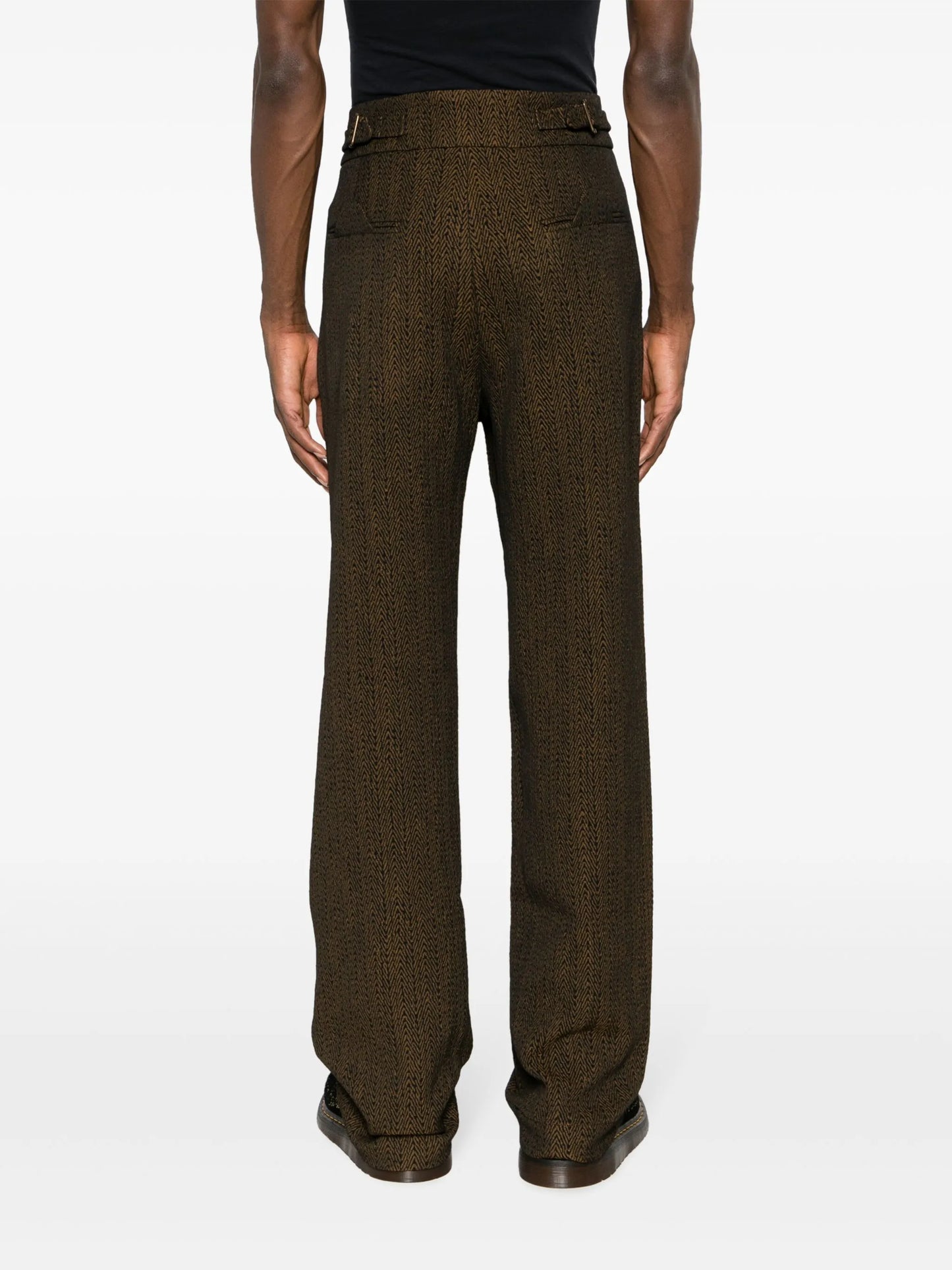 Black Prince zigzag-jacquard trousers
