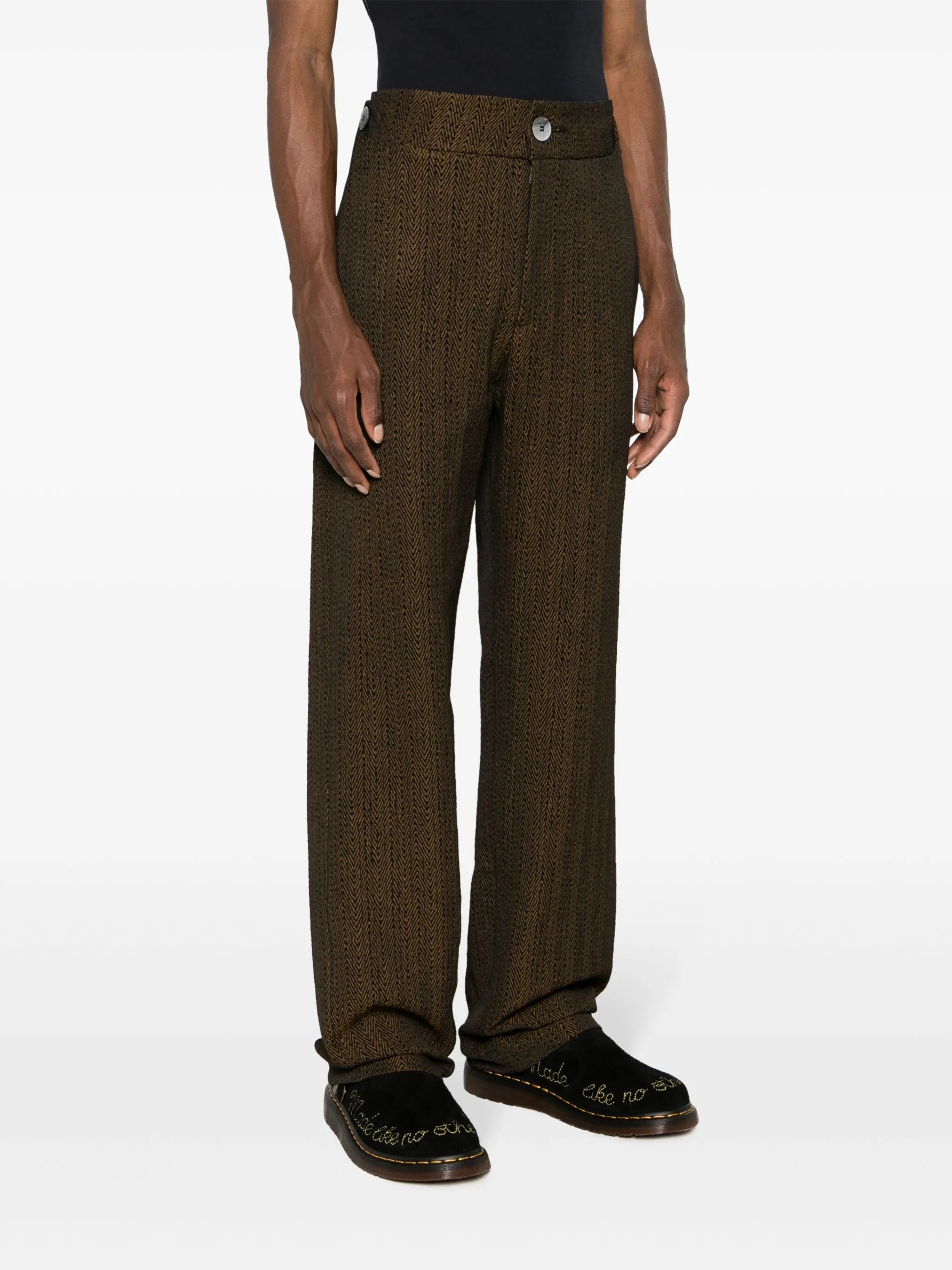 Black Prince zigzag-jacquard trousers