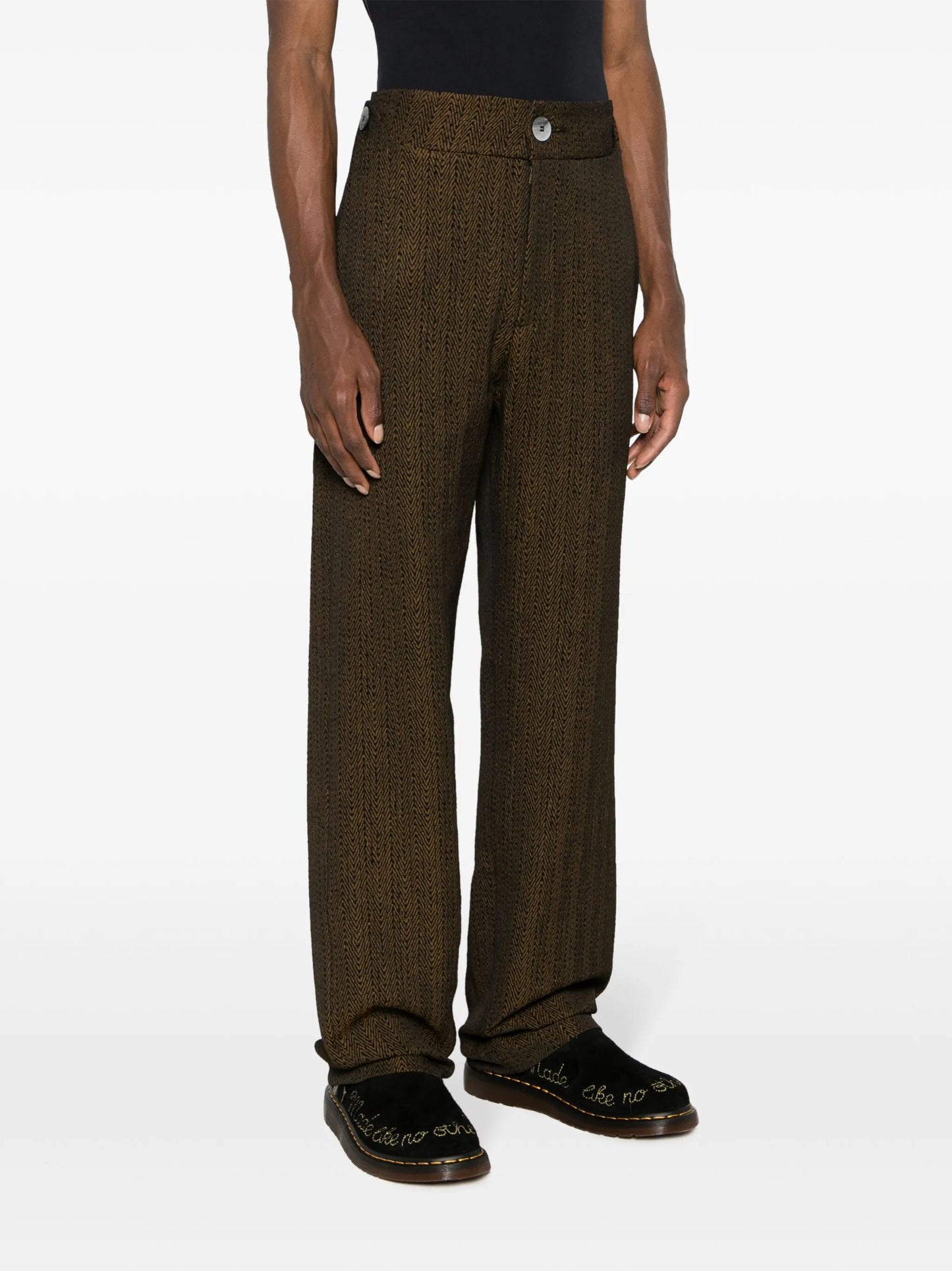 Black Prince zigzag-jacquard trousers