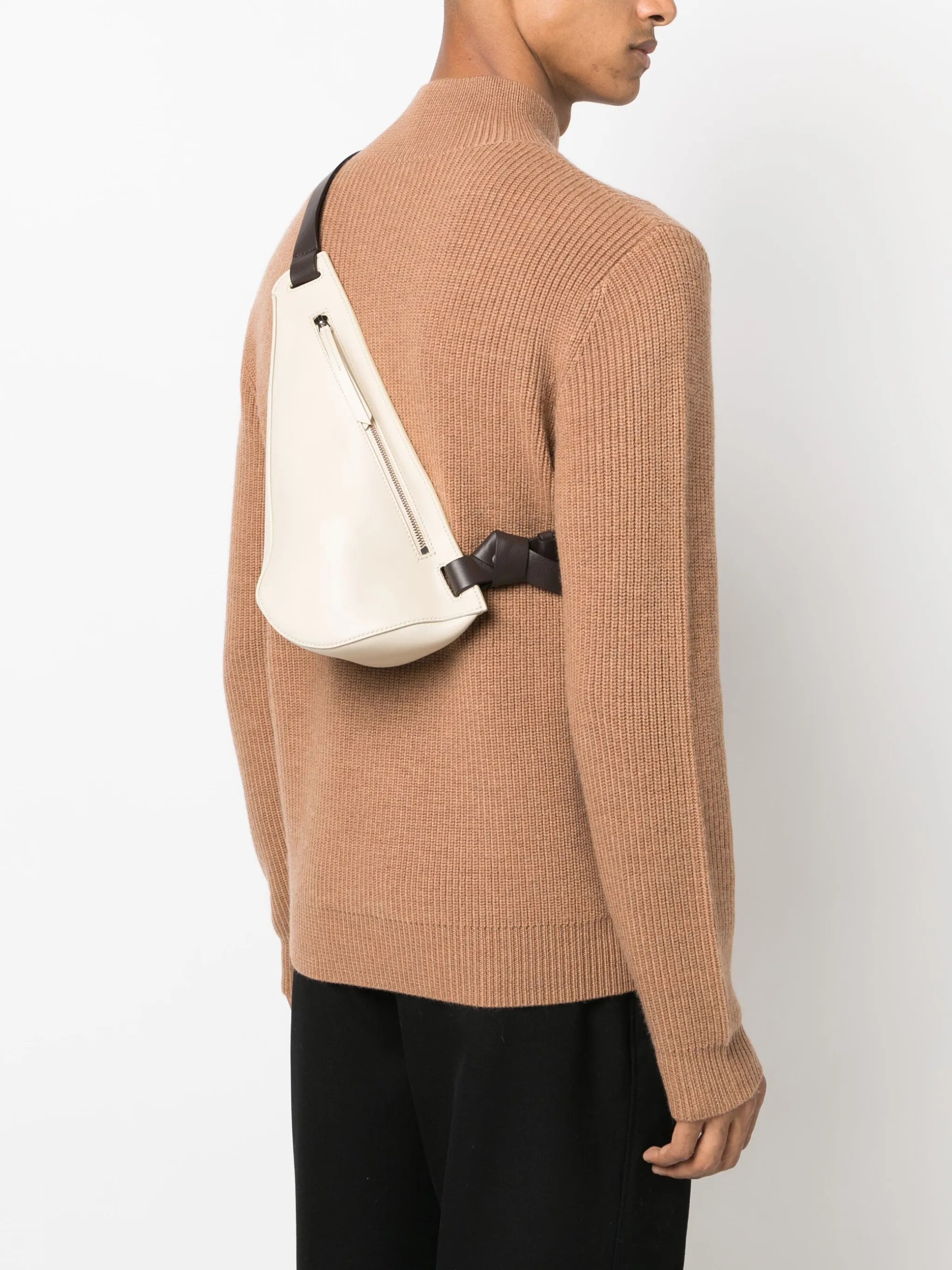 asymmetric leather belt bag