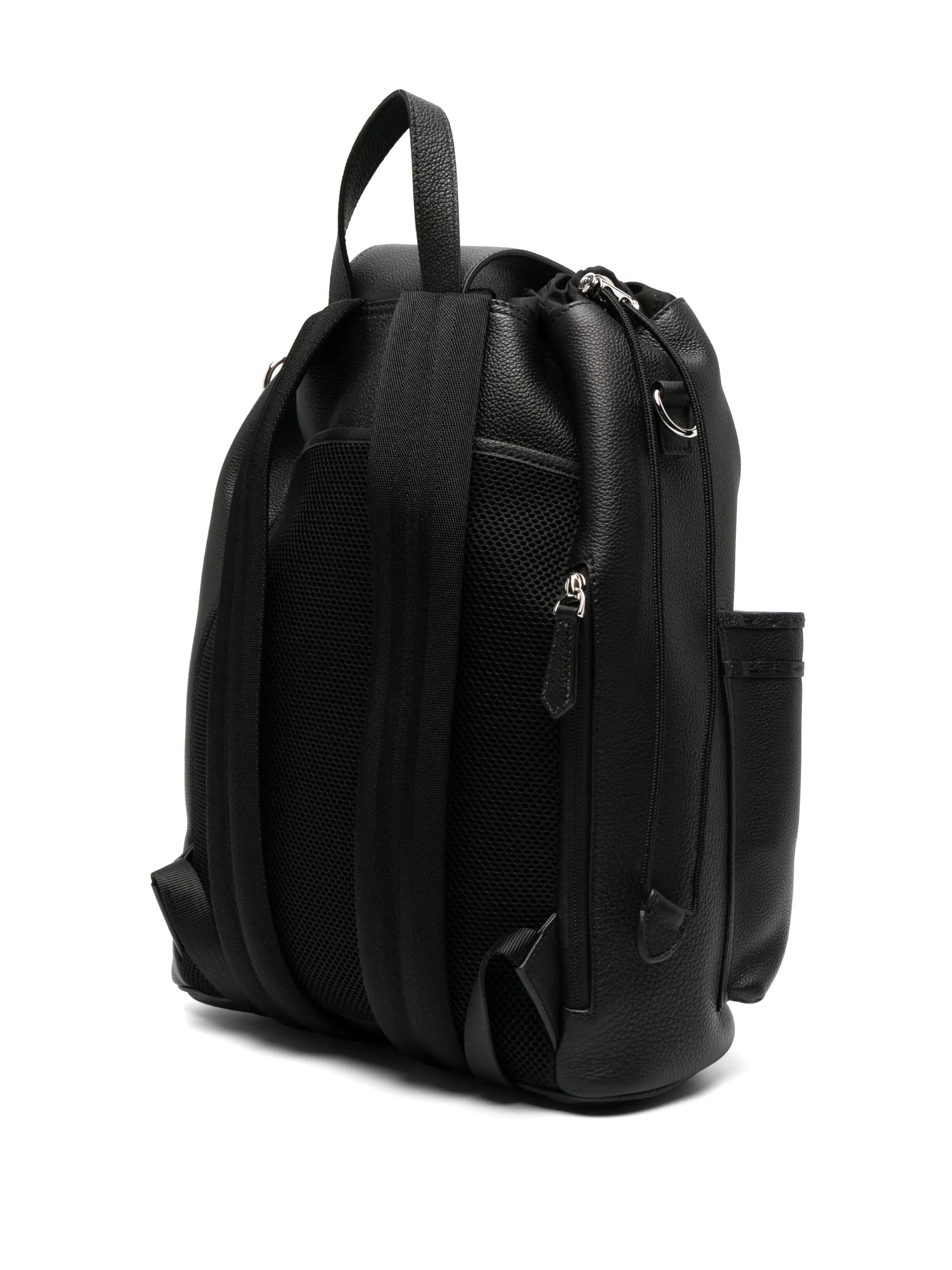 logo-embossed leather backpack