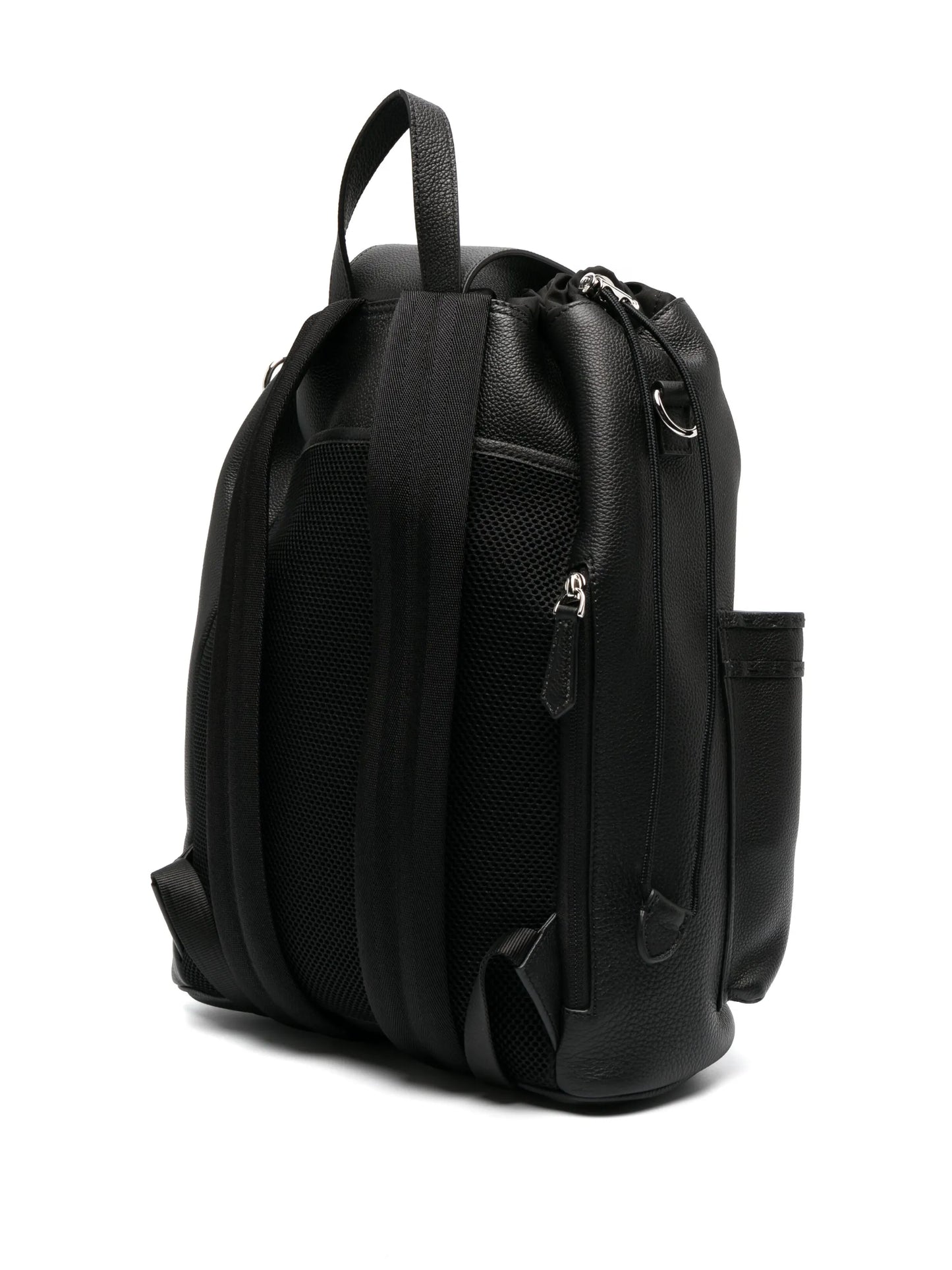 logo-embossed leather backpack