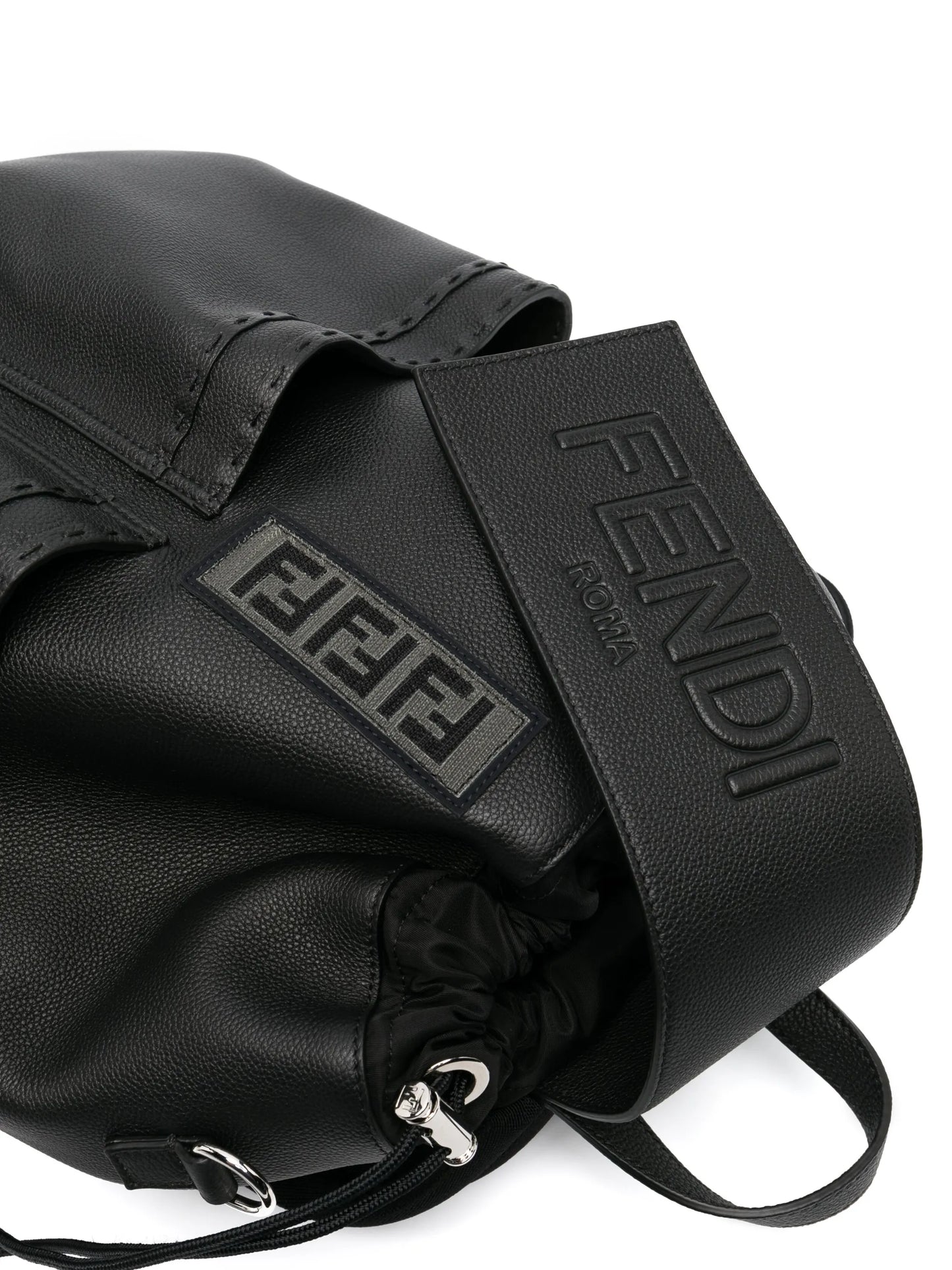 logo-embossed leather backpack