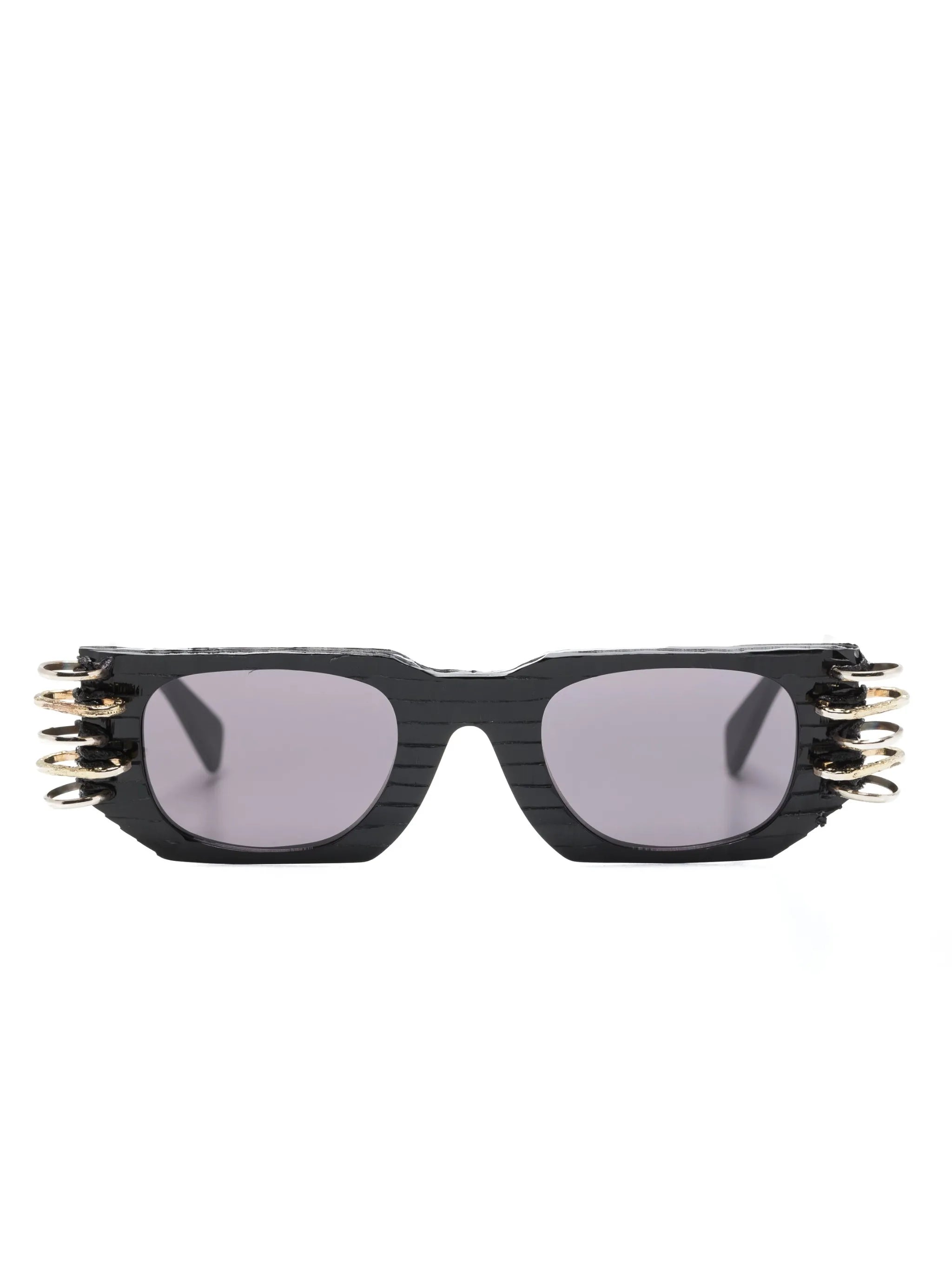 piercing-detail rectangular-fame sunglasses