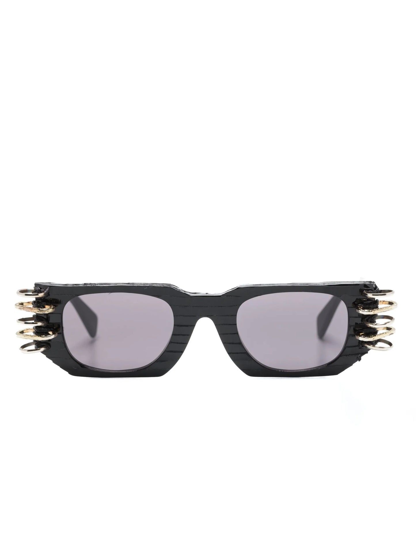 piercing-detail rectangular-fame sunglasses