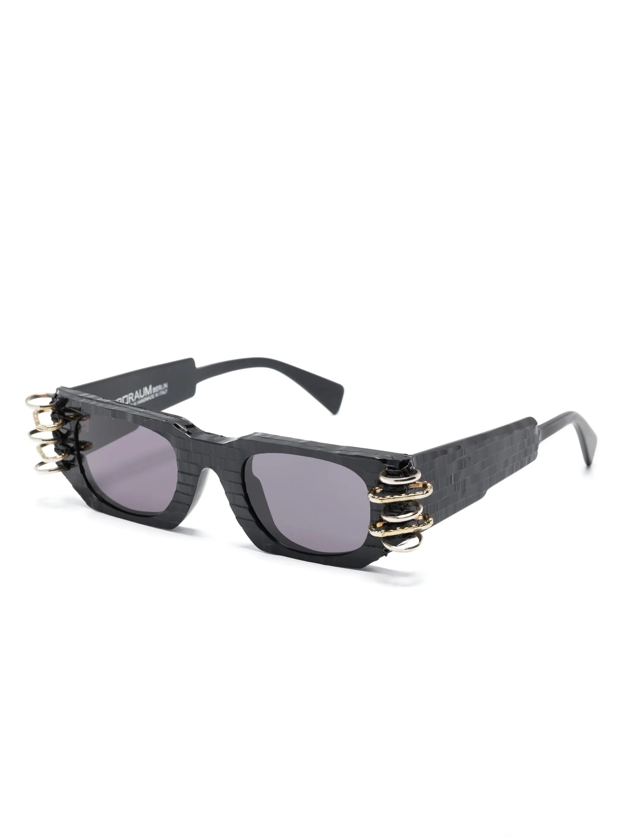 piercing-detail rectangular-fame sunglasses