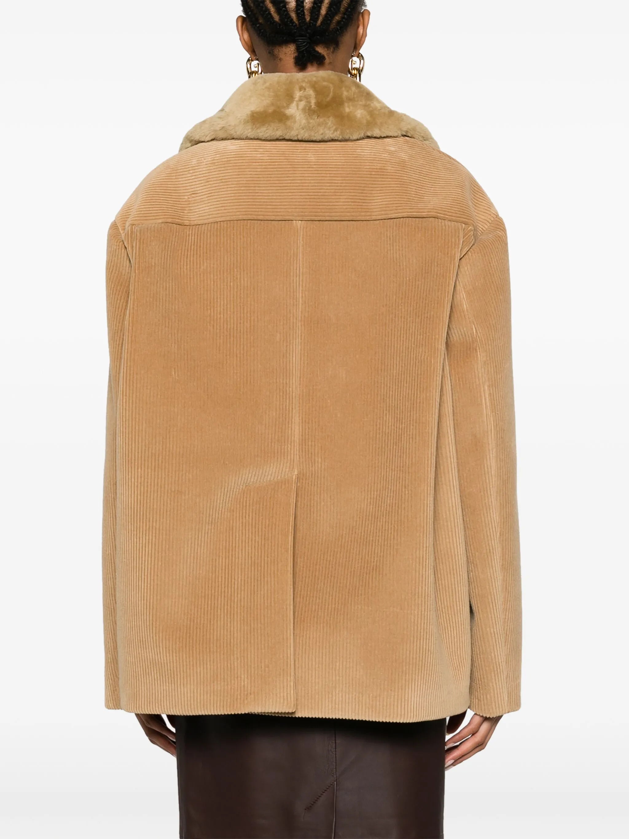 logo-appliqué corduroy jacket