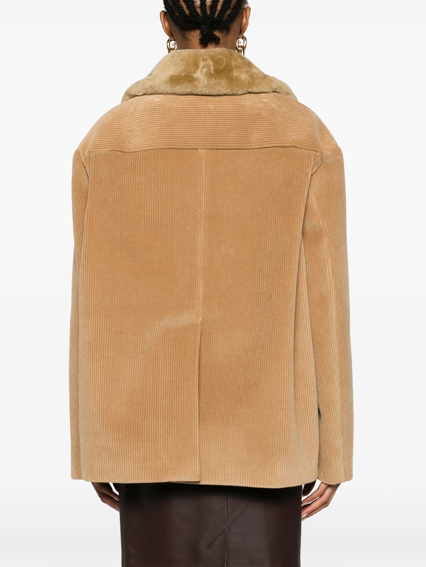 logo-appliqué corduroy jacket