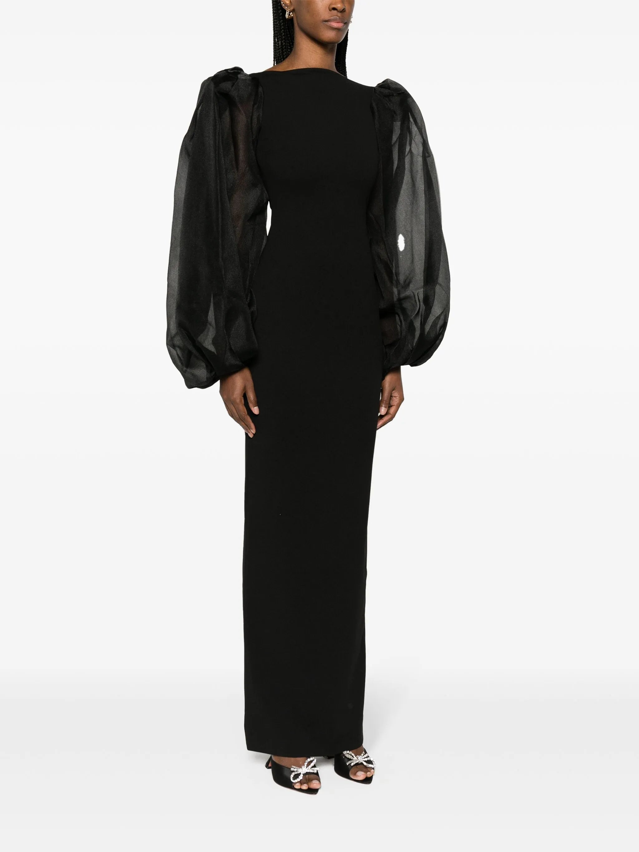 Karla puff-sleeves maxi dress